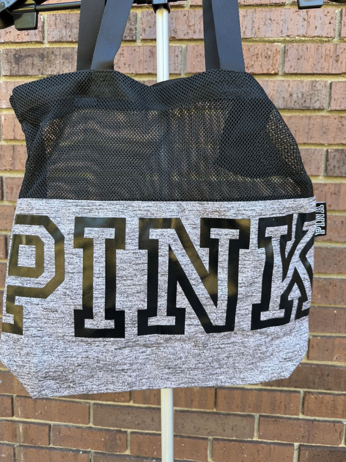 Victoria's Secret Victoria’s Secret PINK Grey Black Mesh Tote Shoulder Bag Size ONE SIZE - 8 Thumbnail