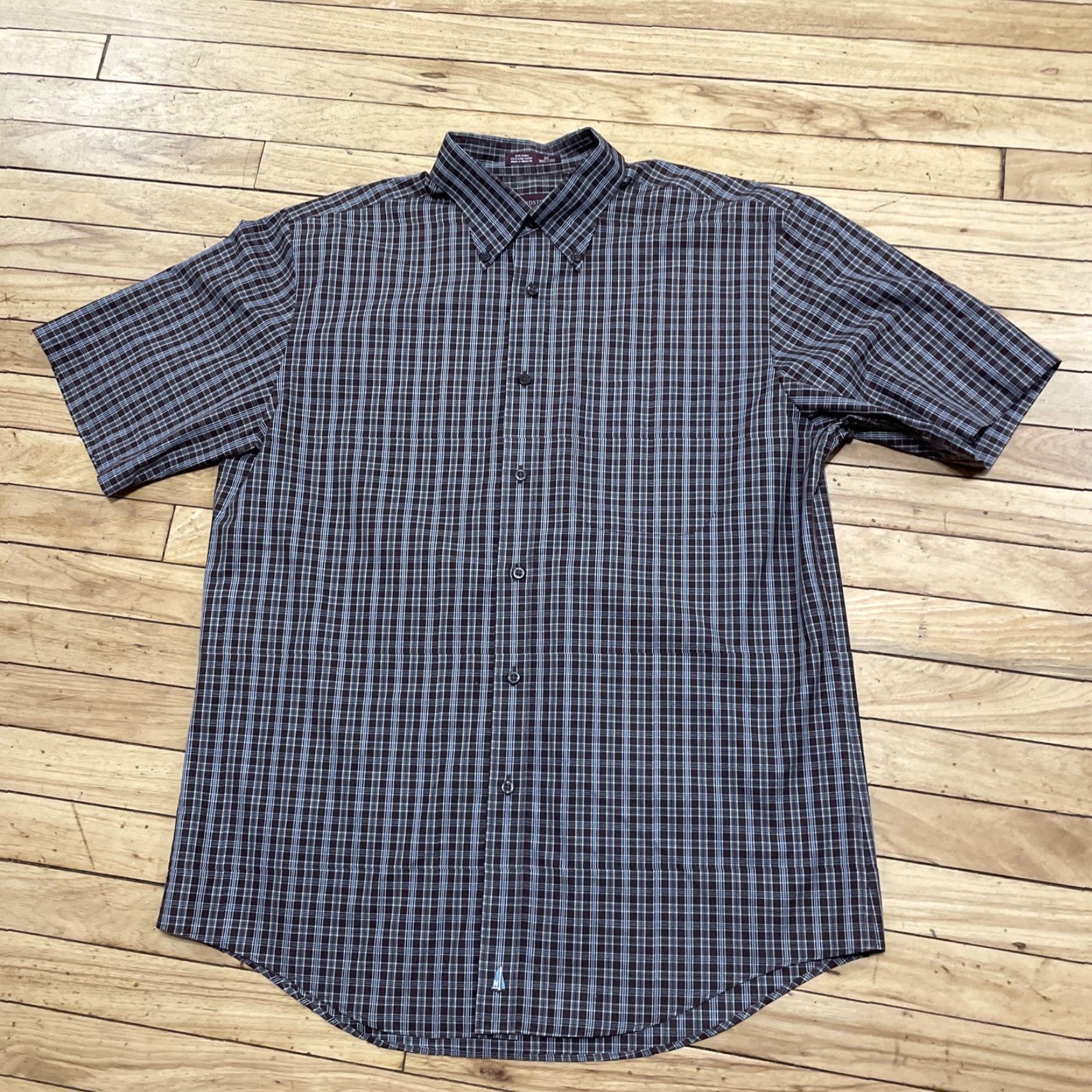 Nordstrom Nordstrom Vintage 90s Smartcare Shirt Men L Brown Plaid Organic Cotton Western Shirt Size US M / EU 48-50 / 2 - 2 Thumbnail