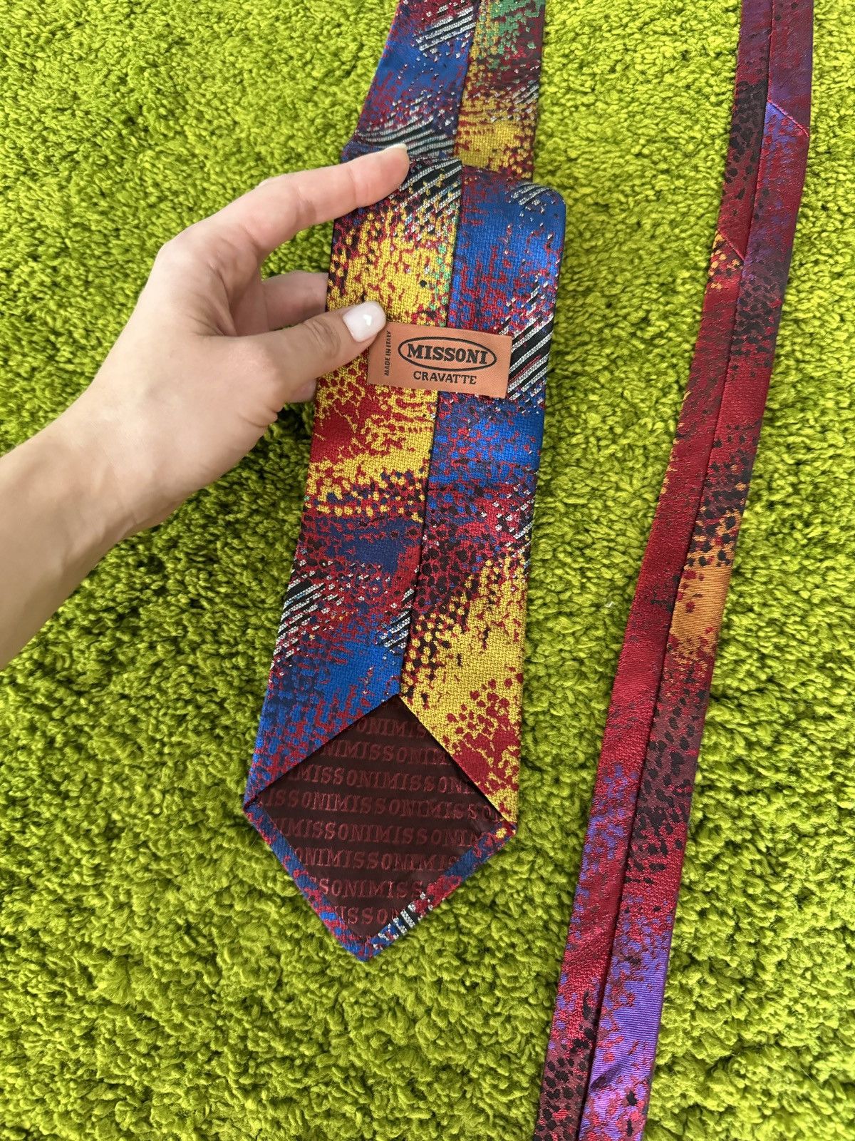 Designer × Missoni × Vintage Missoni 90s vintage coloured silk tie Size ONE SIZE - 4 Thumbnail