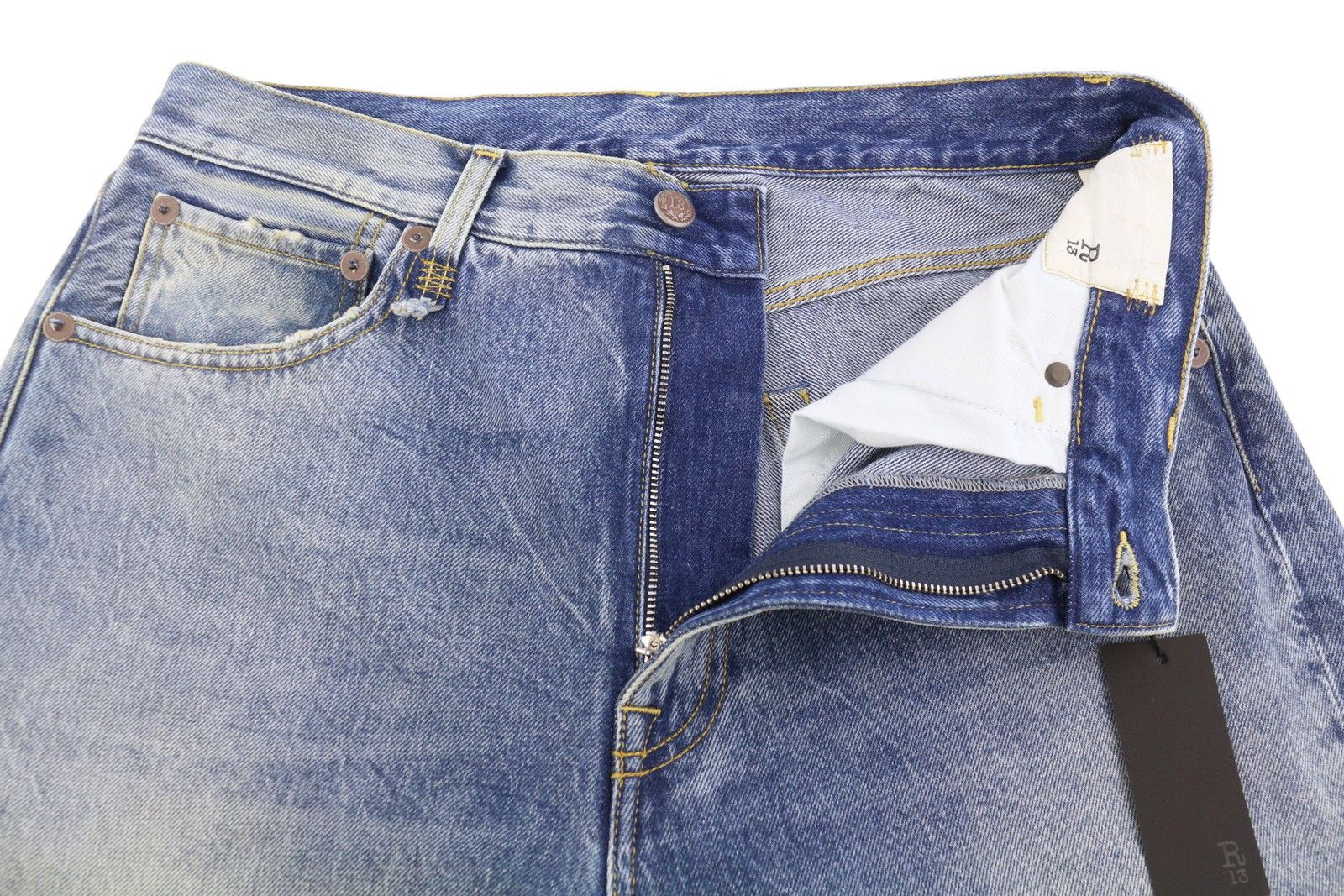 R13 CUFFED X-BF 28 Jasper Faded Denim 87202 Size 28" / US 6 / IT 42 - 4 Thumbnail