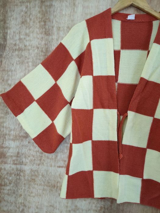 Japanese Brand Japan vintage checkered kimono knitwear cardigan #46-572DLL Size US S / EU 44-46 / 1 - 8 Thumbnail