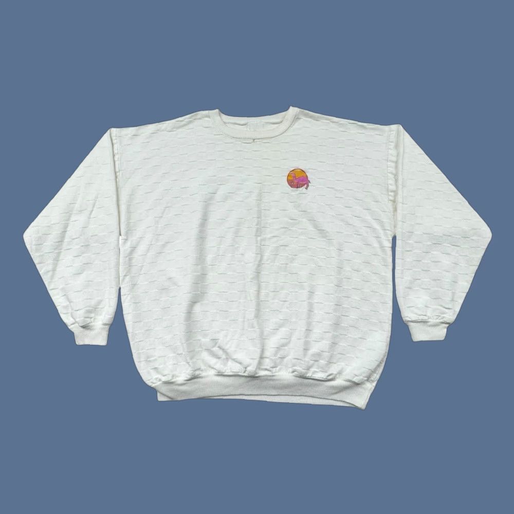 VINTAGE Camel Sweatshirt Crewneck Unisex Adults XL White 90s Retro USA Embroidered Logo RARE VTG Smokin Joe Crewneck Sweatshirt