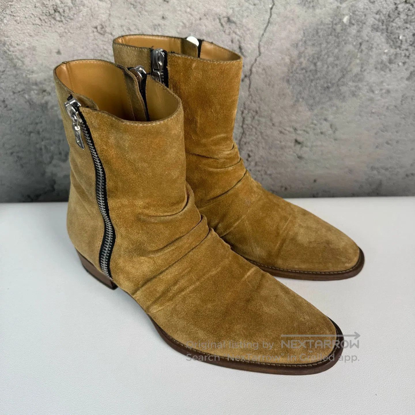 Amiri Amiri OG Stack Boots with Double Zip | Grailed