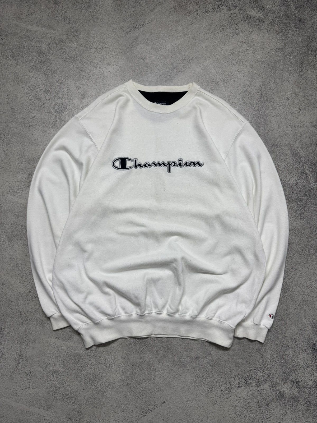 Champion Vintage Y2k Champion 🤍 Spell Out Big Logo Sweatshirt 90’s Size US XL / EU 56 / 4 - 2 Thumbnail