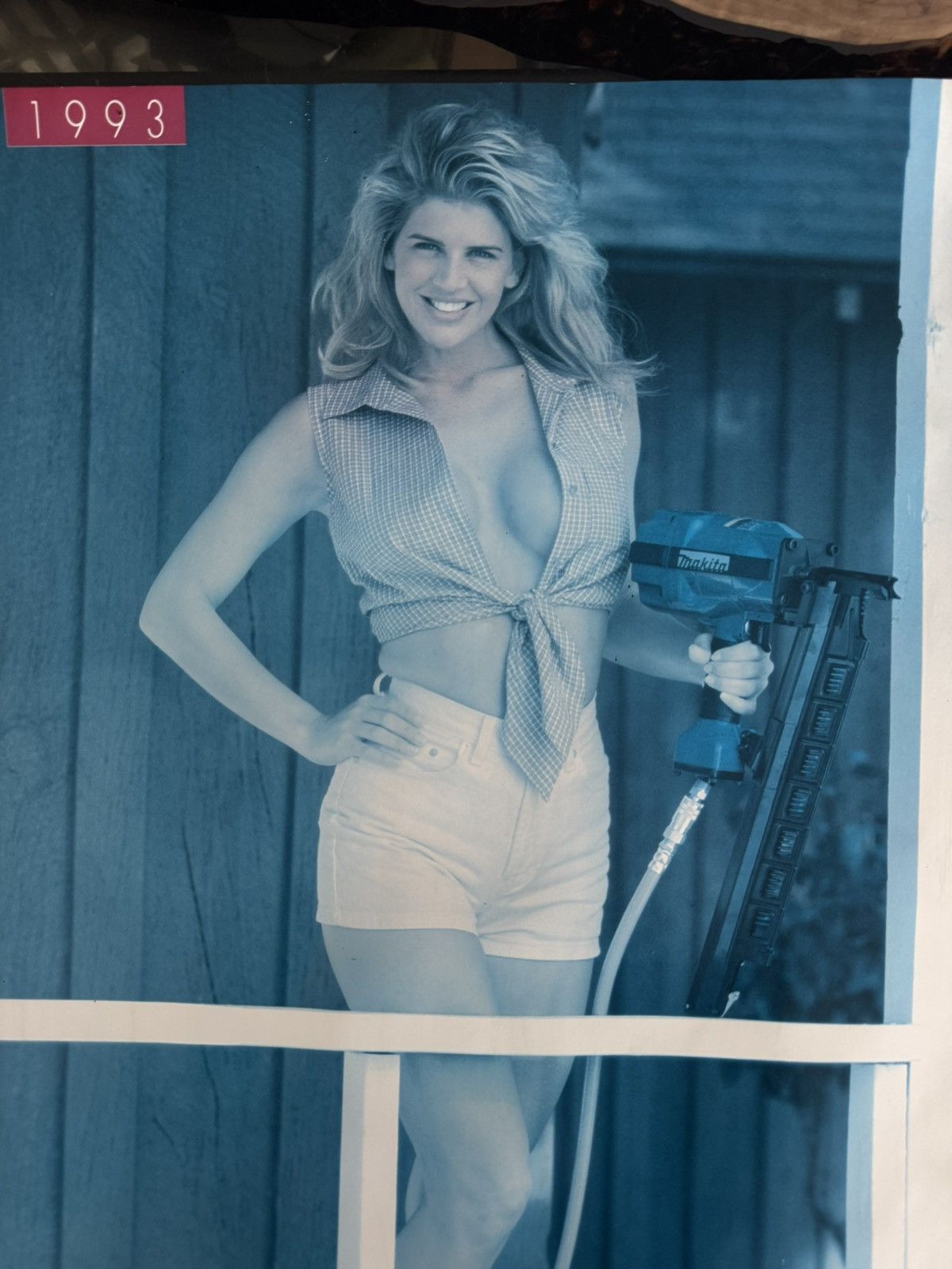 Playboy Makita Nail Gun Babe 1993 Calendar Sexy Girl Poster Size ONE SIZE - 1 Thumbnail