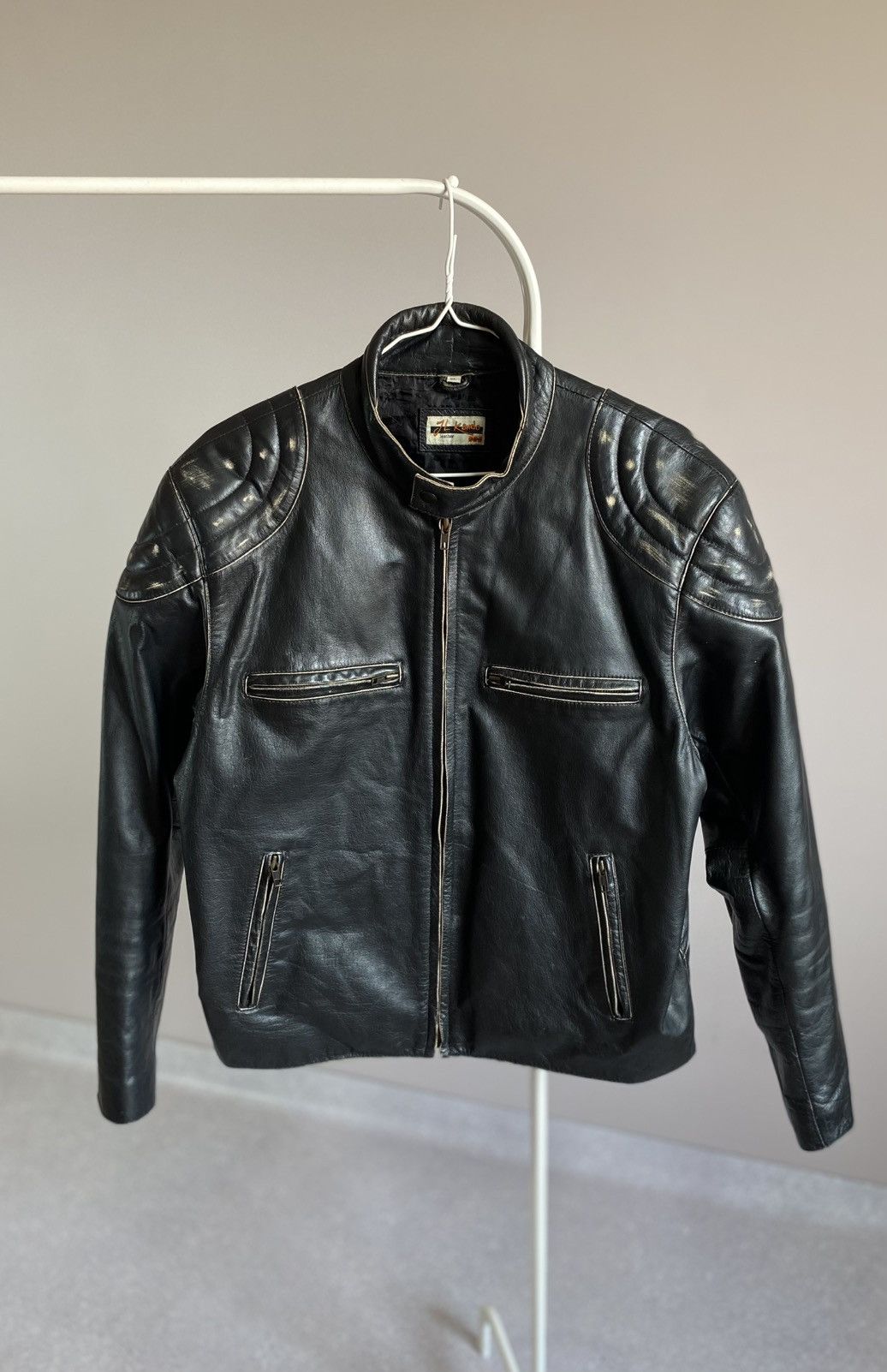Vintage Buffalo Leather Jacket Distressed Effect Coat Size US XL / EU 56 / 4 - 2 Thumbnail
