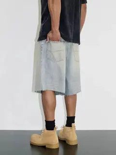 Japanese Brand VIBE Street hip hop patchwork washed skateboard denim shorts Size US 32 / EU 48 - 4 Thumbnail