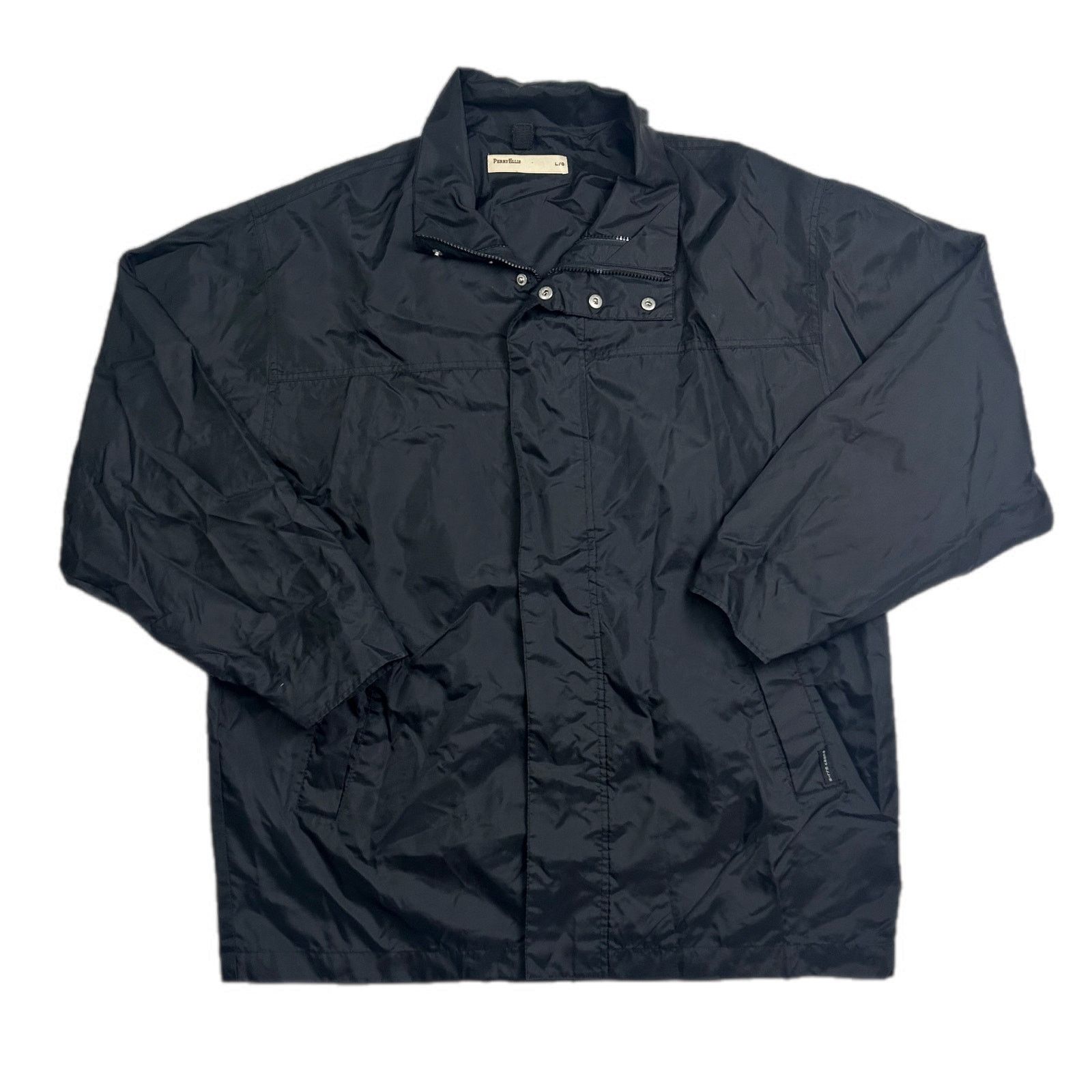 Perry Ellis × Vintage Perry Ellis Solid Black Men's Jacket Size US L / EU 52-54 / 3 - 1 Thumbnail