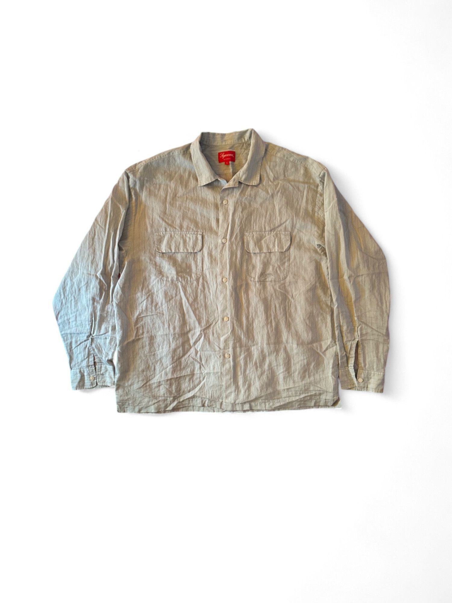 Supreme Supreme Pinstripe Linen Shirt SS2023 | Grailed