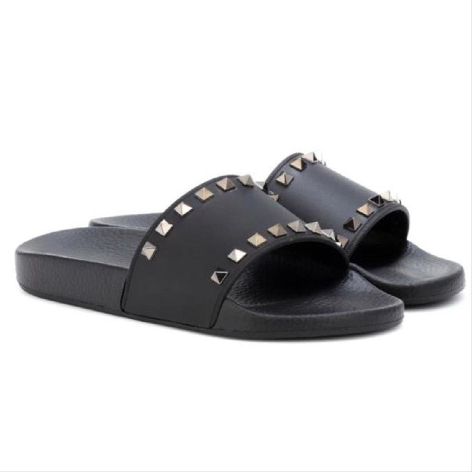 Valentino Valentino Garavani Rockstud rubber slides Size US 8 / IT 38 - 1 Thumbnail
