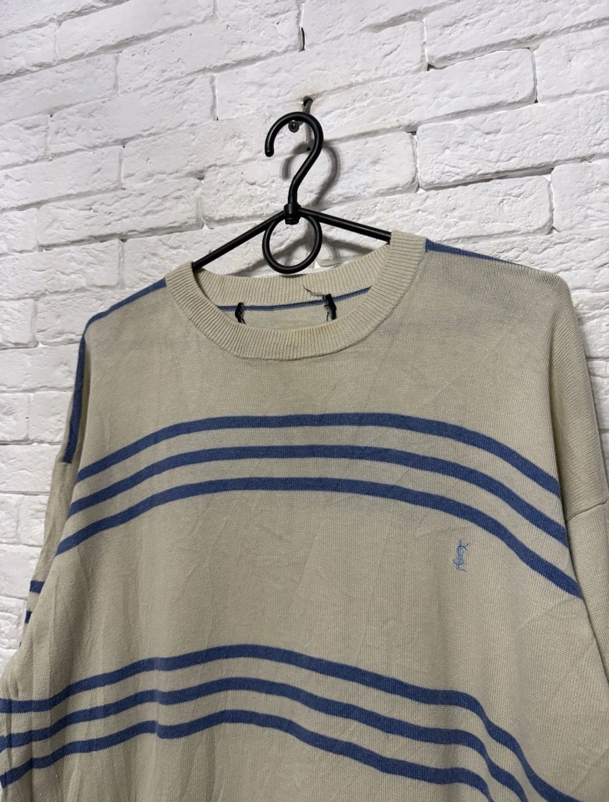 Yves Saint Laurent Vintage Yves Saint Laurent Striped Knit Sweater YSL Sz XL Size US XL / EU 56 / 4 - 2 Thumbnail