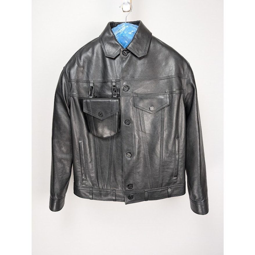 Louis Vuitton o1rshd1 Chain Leather Trucker Jacket in Black Size US M / EU 48-50 / 2 - 2 Thumbnail