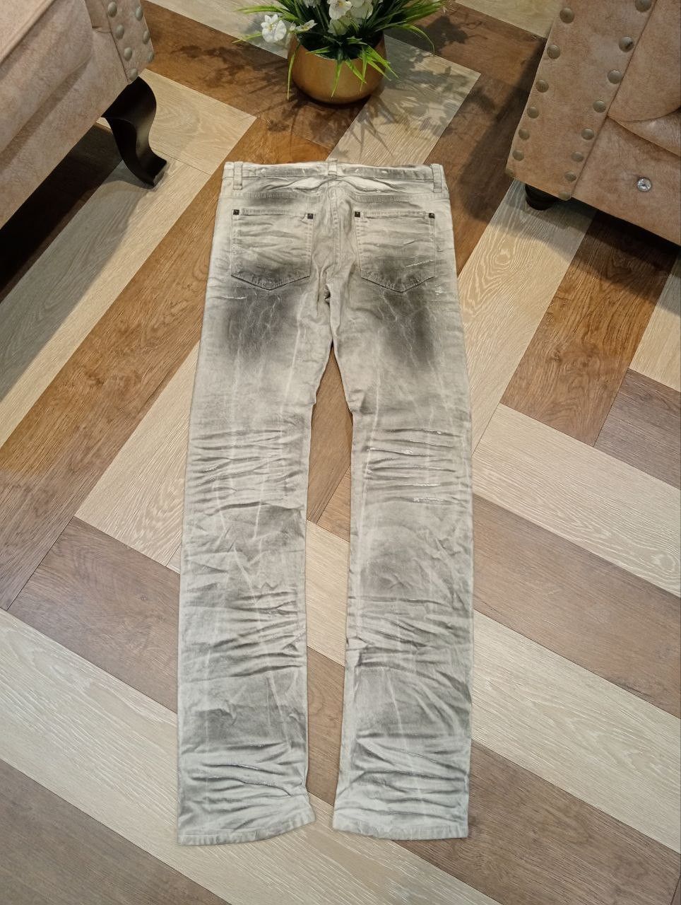 If Six Was Nine K.U.I ASH PUNK CREASE CLOUDY COAT STUDDED STRETCH DENIM Size US 30 / EU 46 - 9 Thumbnail