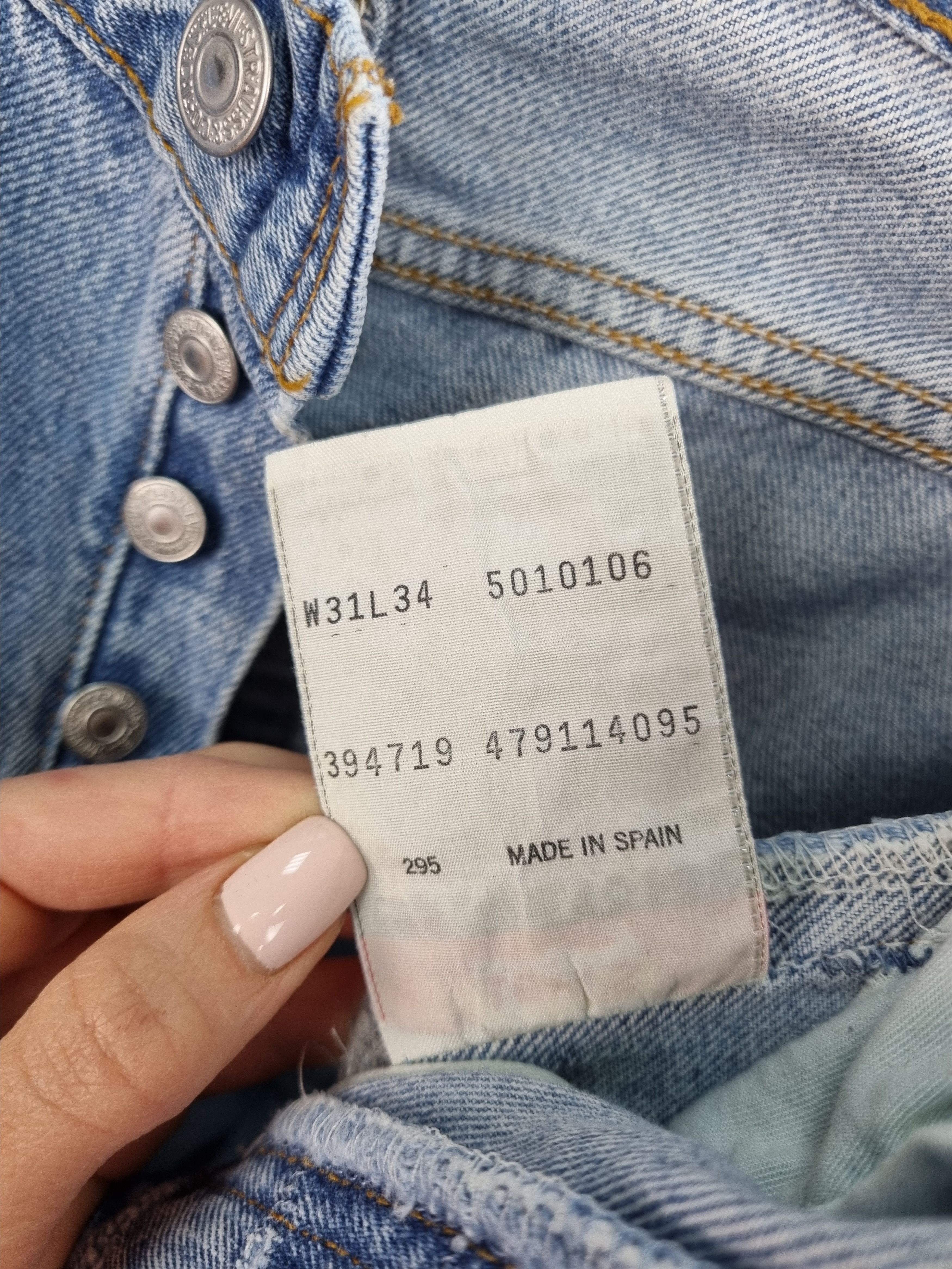 Levi's × Levi's Vintage Clothing × Vintage 95s Unique Blue Sky Faded in Time Levis 501 Beautiful Jeans Size US 31 - 7 Thumbnail