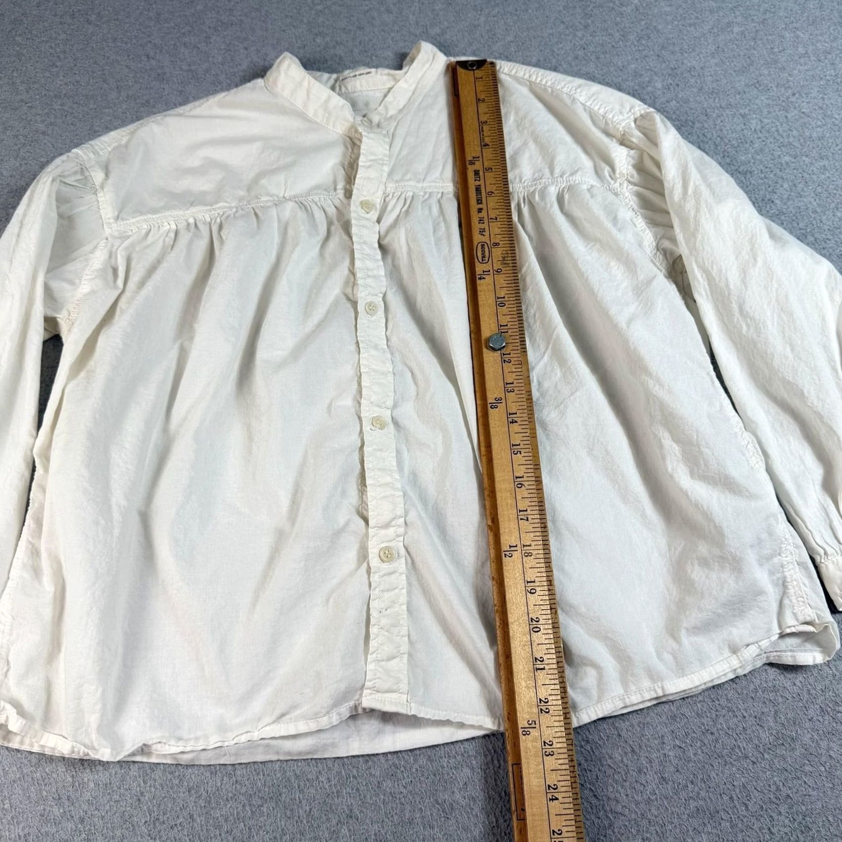MOTHER Mother Shirt Women Large White Button-Up Boho Casual Long Sleeve Relaxed 100% Cotton Size L / US 10 / IT 46 - 5 Thumbnail