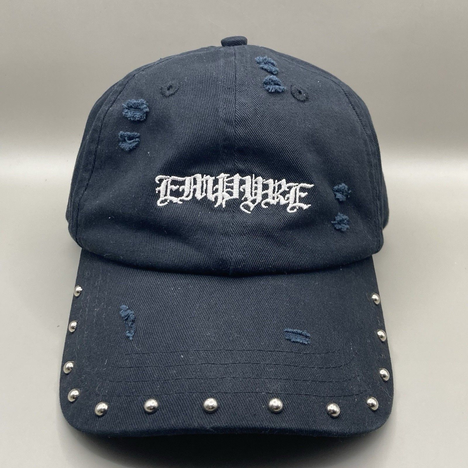 Empyre Empyre Grunge Logo Studded Distressed Black Strapback Hat Size ONE SIZE - 2 Thumbnail