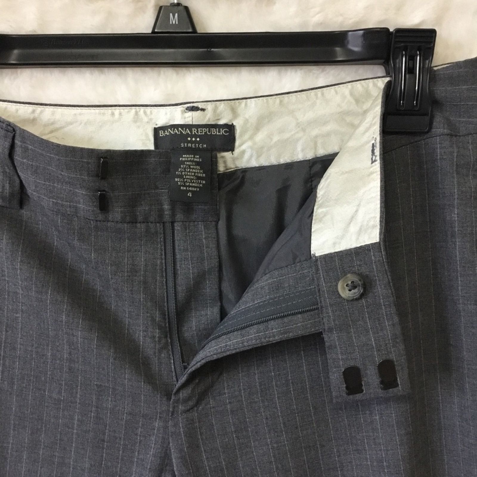Banana Republic Banana Republic Gray Stripe Stretch Pants Size 27" / US 4 / IT 40 - 2 Thumbnail