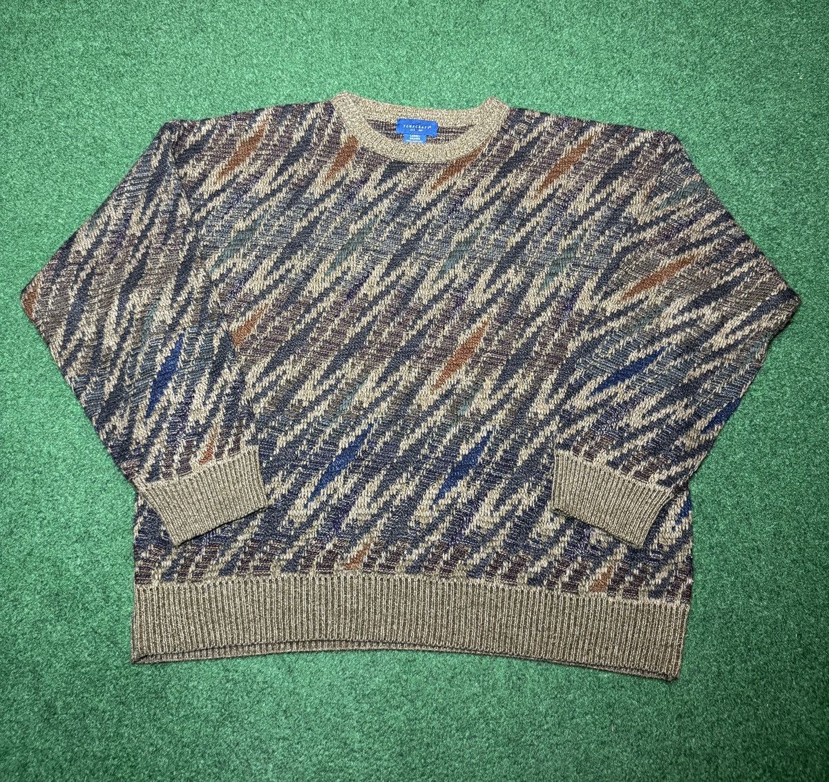 Towncraft Vintage Towncraft Earth Tone Grandpa Large Knit Sweater Size US L / EU 52-54 / 3 - 1 Thumbnail