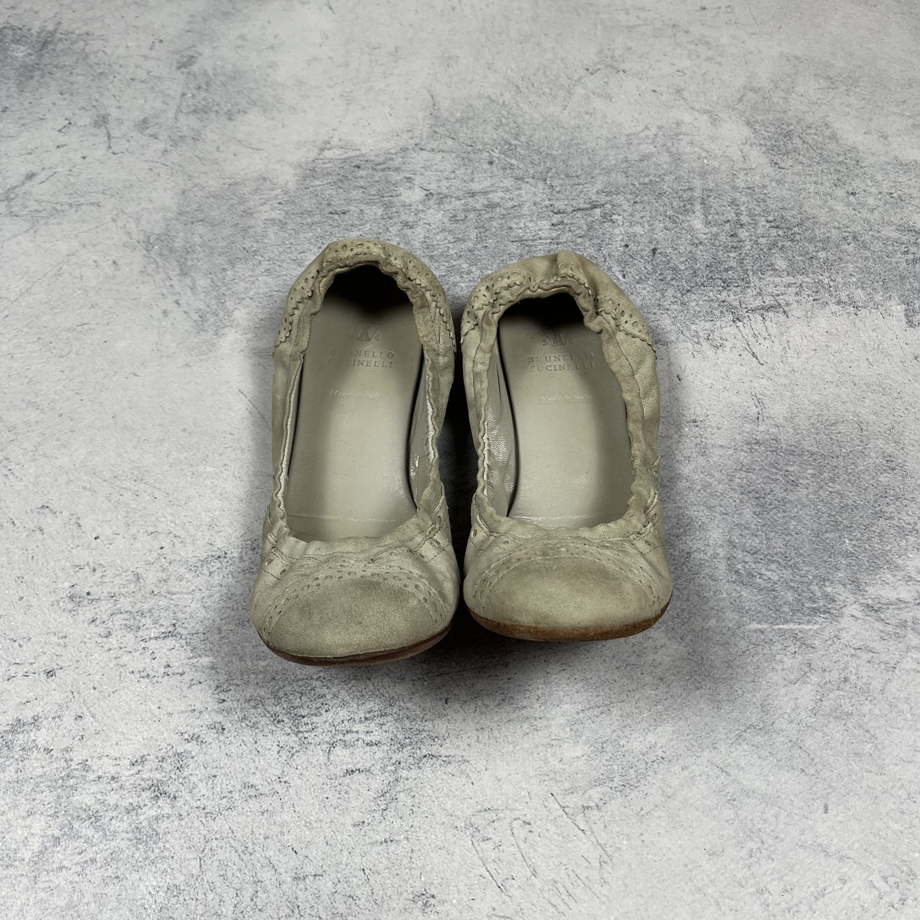 Brunello Cucinelli Ladies Brunello Cucinelli Monili Toe Suede Ballet Flats Size US 6.5 / IT 36.5 - 7 Thumbnail