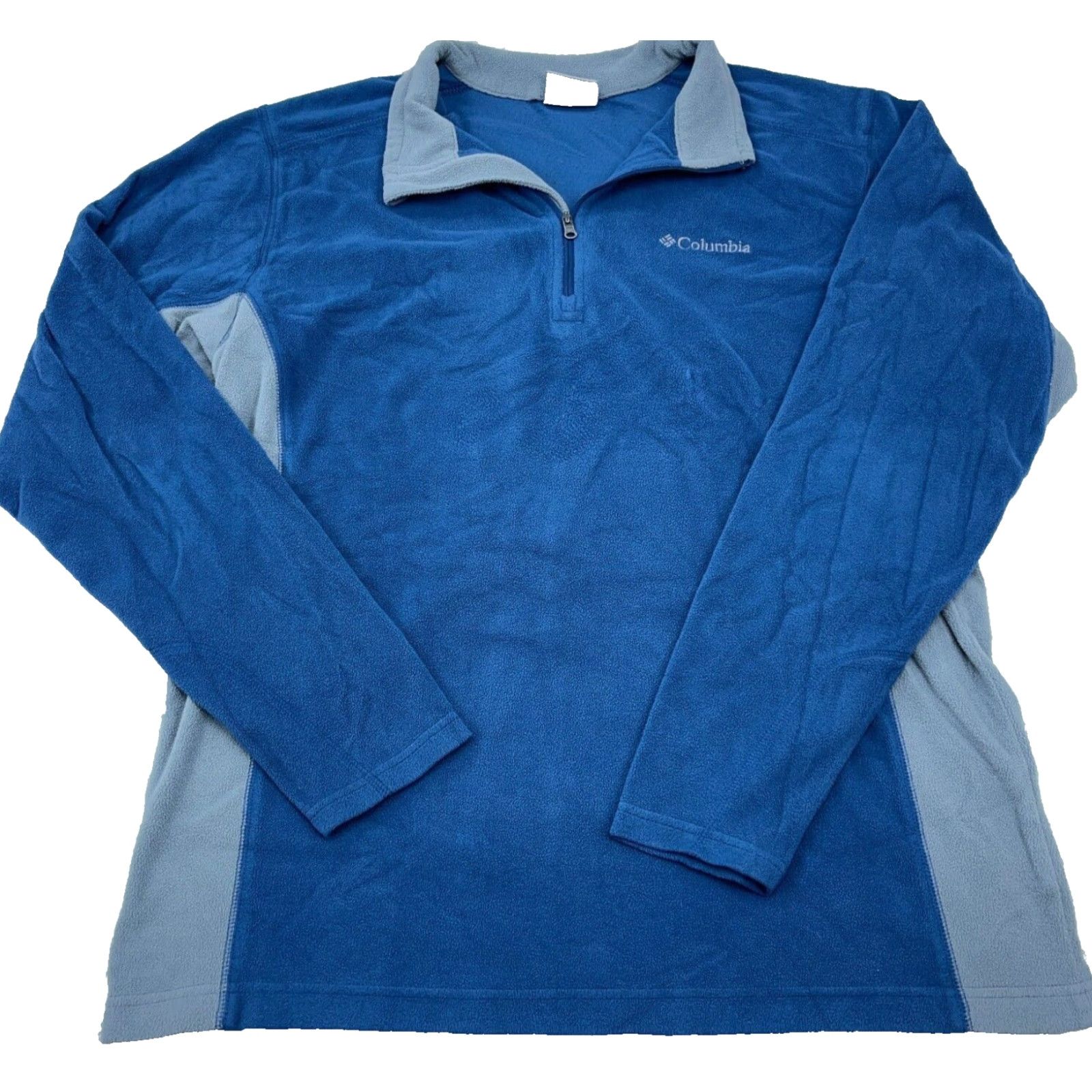 Vintage Columbia Sweater Men Medium Blue Fleece Pullover 1/4 Zip Mock Neck Casual Travel All Seasons Pockets Logo Zipper Knit Solid Spring Winter Fall Mens Size US M / EU 48-50 / 2 - 2 Thumbnail