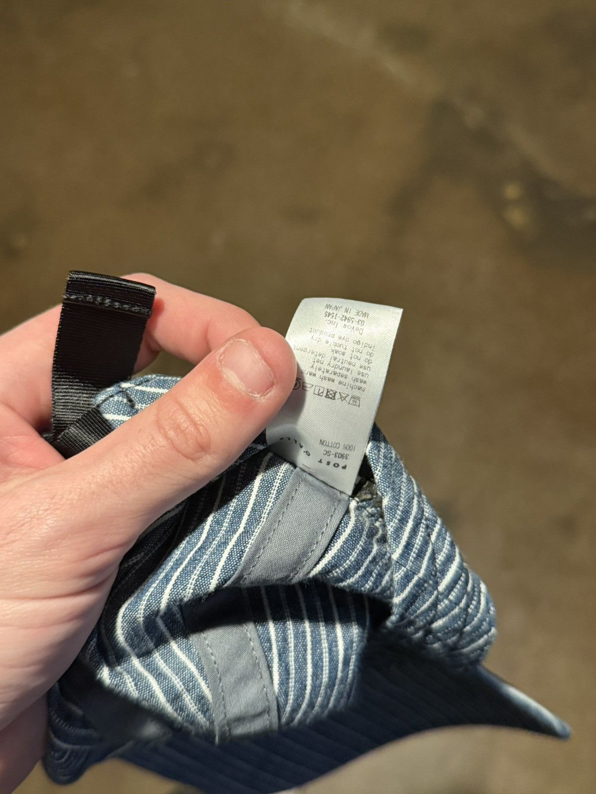 Post Overalls Post O’Alls #3903-SC POST Ball Cap : stripe chambray indigo Size ONE SIZE - 6 Thumbnail