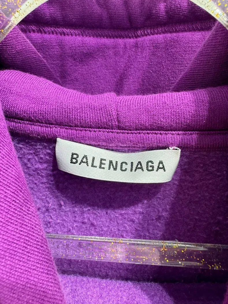 Balenciaga Balenciaga Purple Logo Back Hoodie S. Size US S / EU 44-46 / 1 - 3 Thumbnail