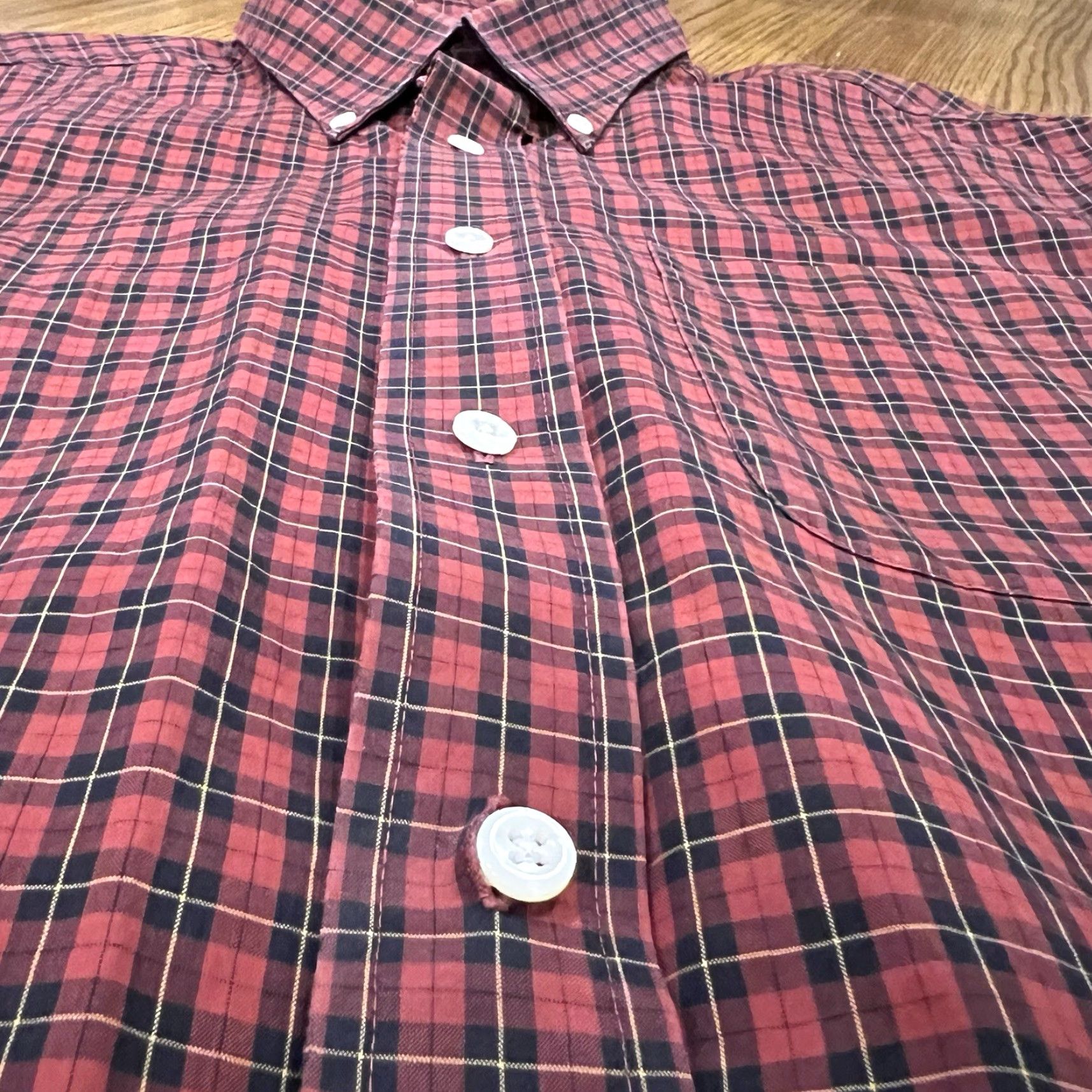 Vintage VINTAGE L.L. Bean Men's Shirt Long Sleeve Red Plaid Casual Business Formal Party Wedding Fall Spring Summer Winter Large Size US L / EU 52-54 / 3 - 2 Thumbnail