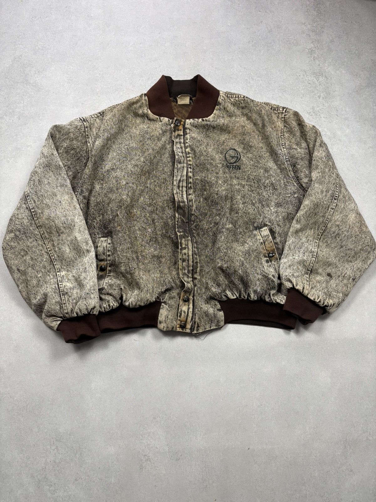Vintage Geffen Records Unlimited Los Angeles USA Denim Bomber 80s XL Size US XL / EU 56 / 4 - 1 Thumbnail