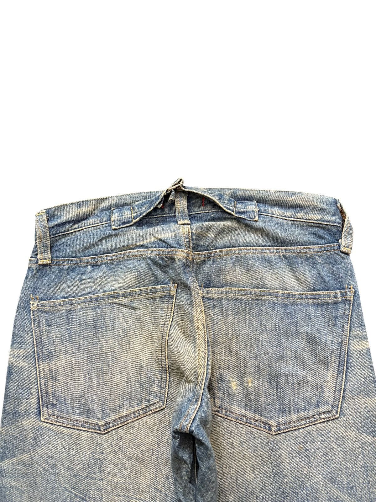 Edwin Vintage / Y2K Red Card Buckle Back Mud Wash Distress Jeans Size US 29 - 4 Thumbnail