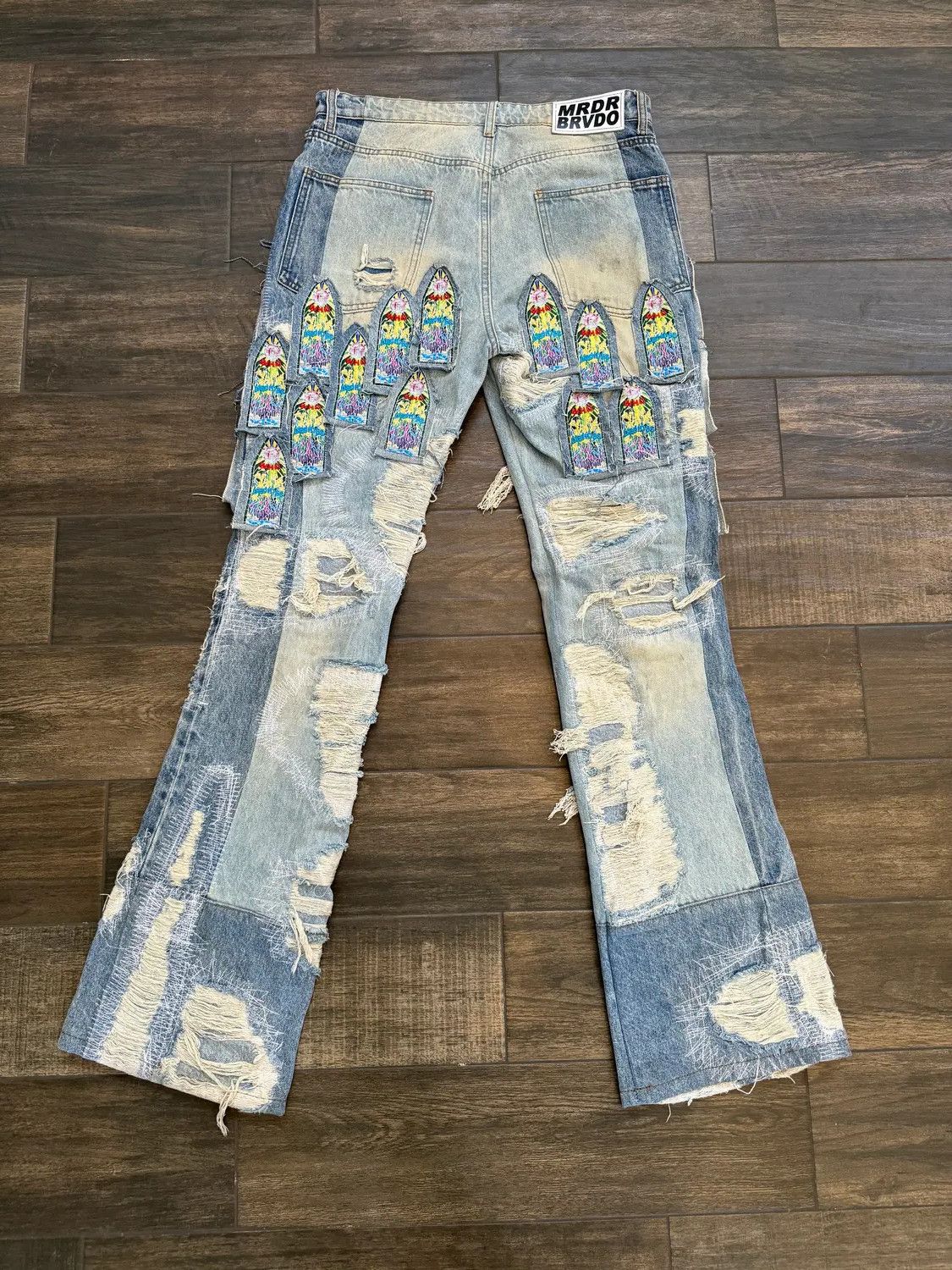 Who Decides War Coliseum Fusion Stained Glass Cathedral Distressed Denim Size US 34 / EU 50 - 2 Thumbnail