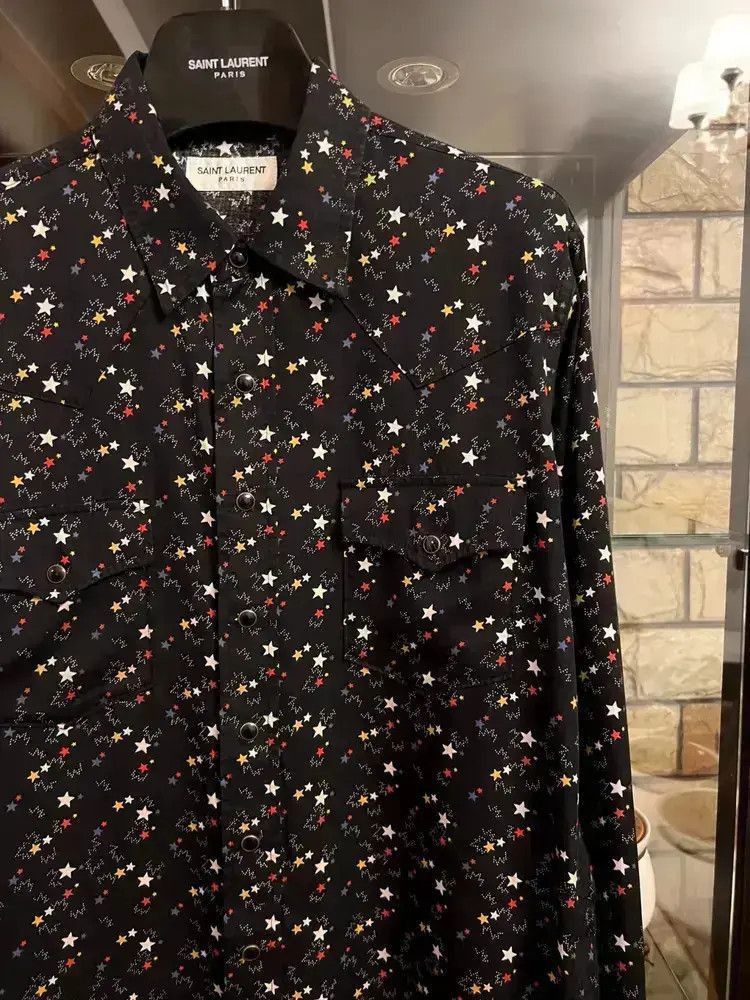Other Saint Laurent Paris 21SS Stars Print Silk Shirt-2507 Size US M / EU 48-50 / 2 - 8 Thumbnail
