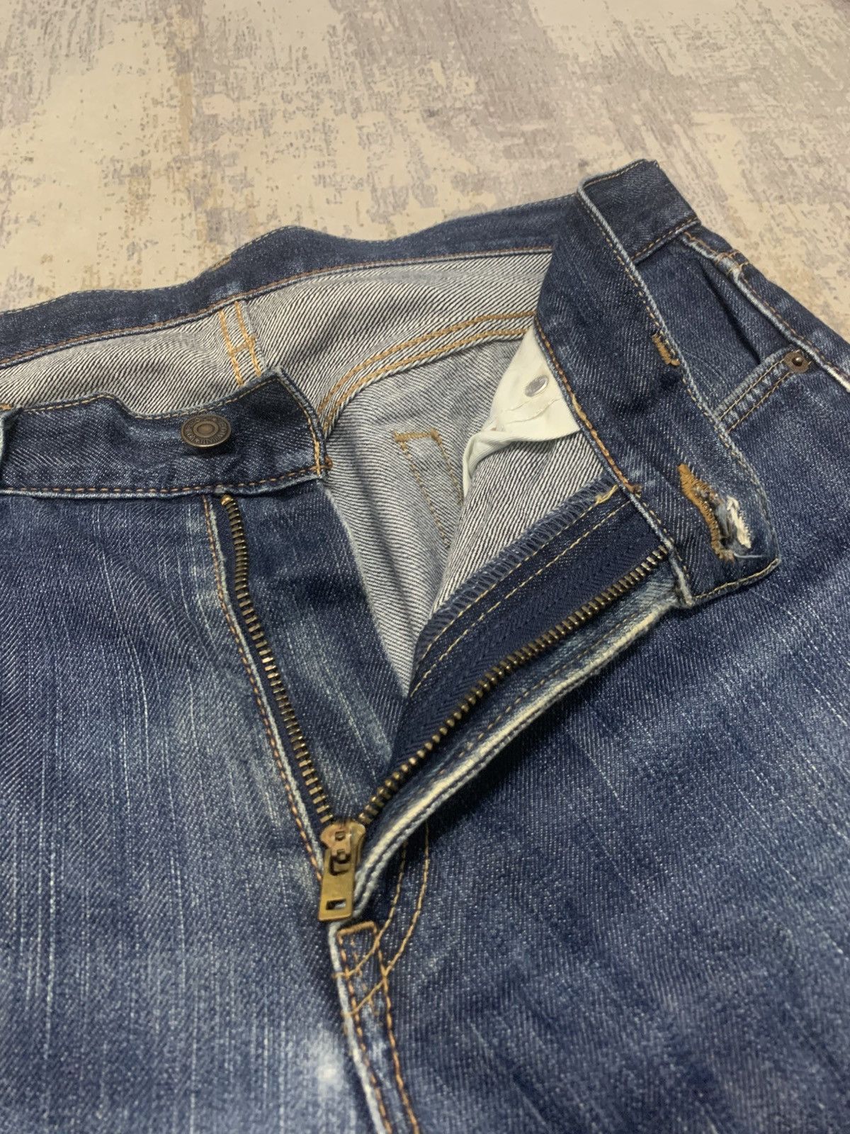 Japanese Brand Edwin Made In Japan Patchwork Jeans Size US 34 / EU 50 - 6 Thumbnail