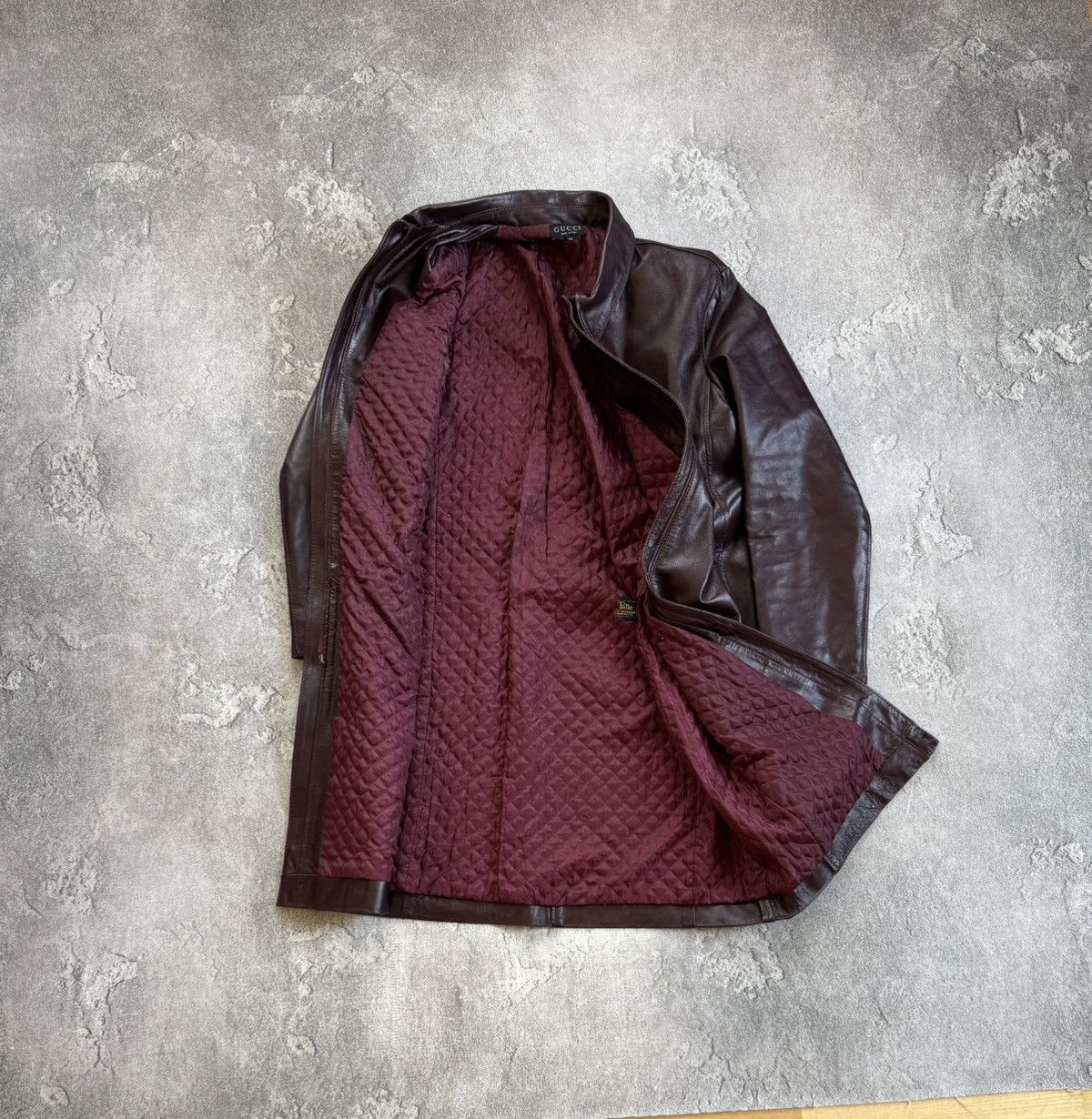 Gucci Gucci 46size retro vintage leather coat zip jacket 90s Size L / US 10 / IT 46 - 10 Thumbnail