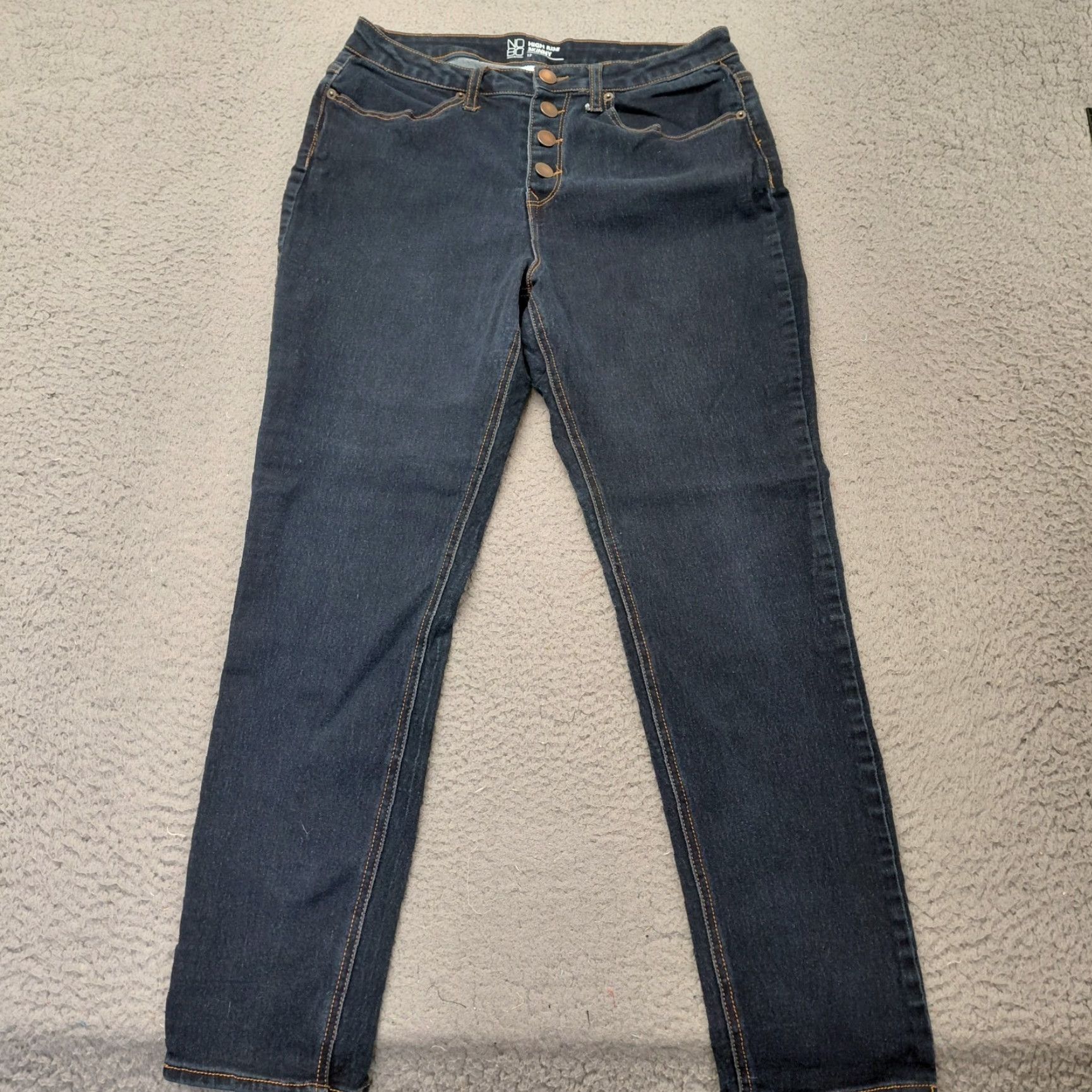 Vintage NOBO No Boundaries Jeans Women’s 17 Blue Denim Pockets Button Fly Skinny Jeans (Regular) Womens Size 38" / US 16 / IT 52 - 2 Thumbnail