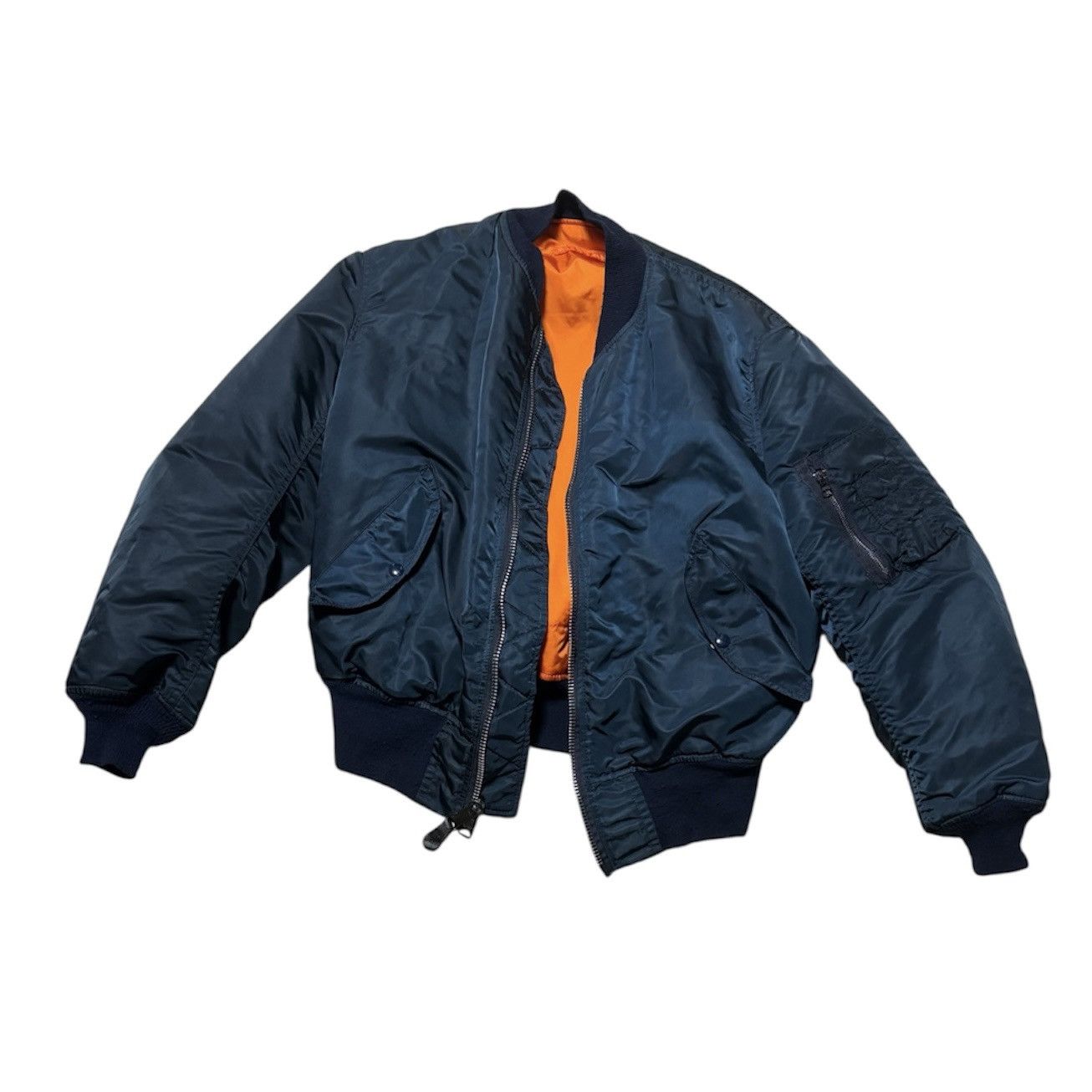 Alpha Industries 1990s USAF REVERSIBLE BOMBER JACKET Size US M / EU 48-50 / 2 - 4 Thumbnail