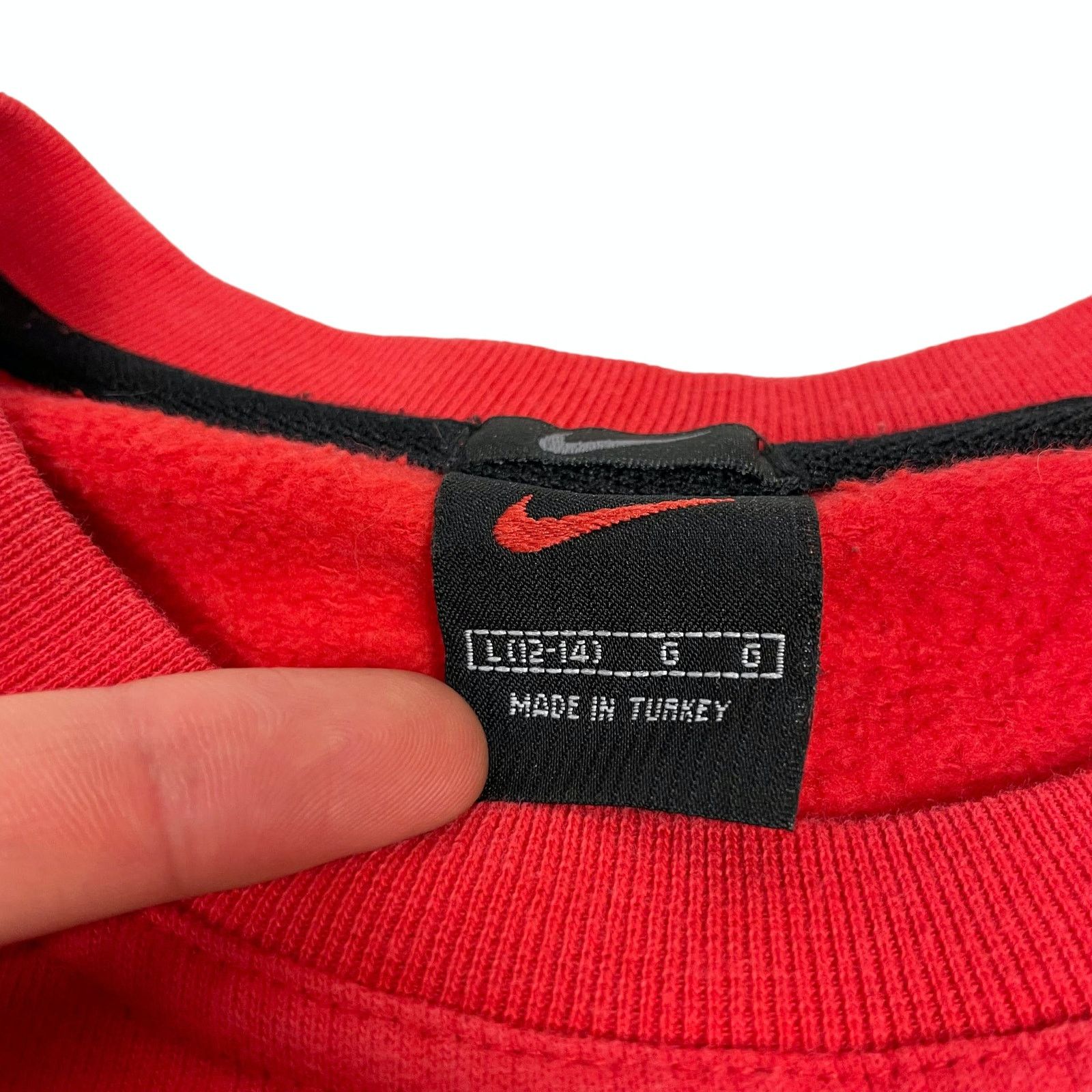 Nike × Vintage Nike Red Spellout Logo Fleece Pullover Sweatshirt L(12-14) Size US L / EU 52-54 / 3 - 10 Thumbnail