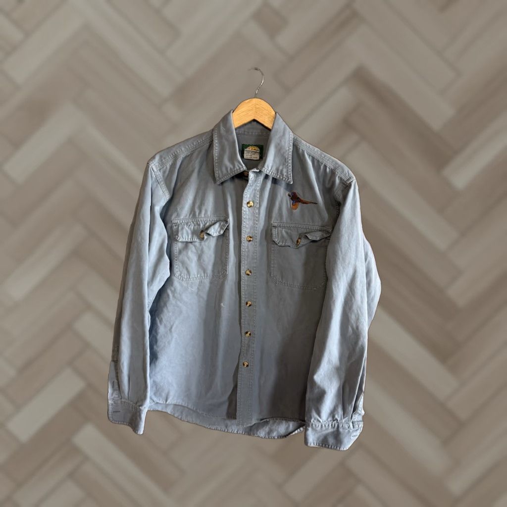 Vintage VINTAGE Cabela's Mens Blue Long Sleeve Button-Up Shirt Embroidered Size L Size US L / EU 52-54 / 3 - 1 Thumbnail