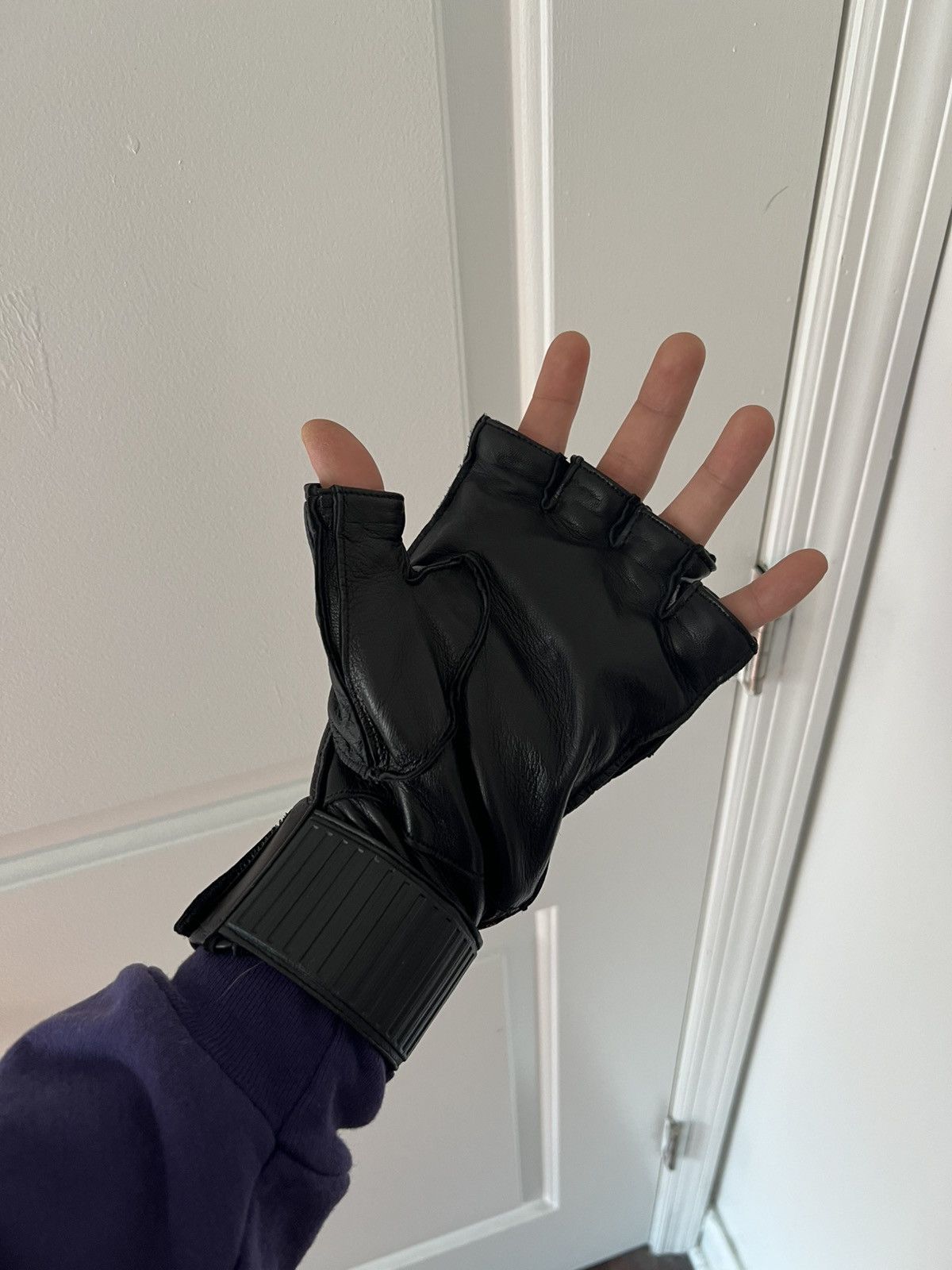 Adidas × Gucci Gucci x Adidas Black Leather Gloves Size ONE SIZE - 7 Thumbnail