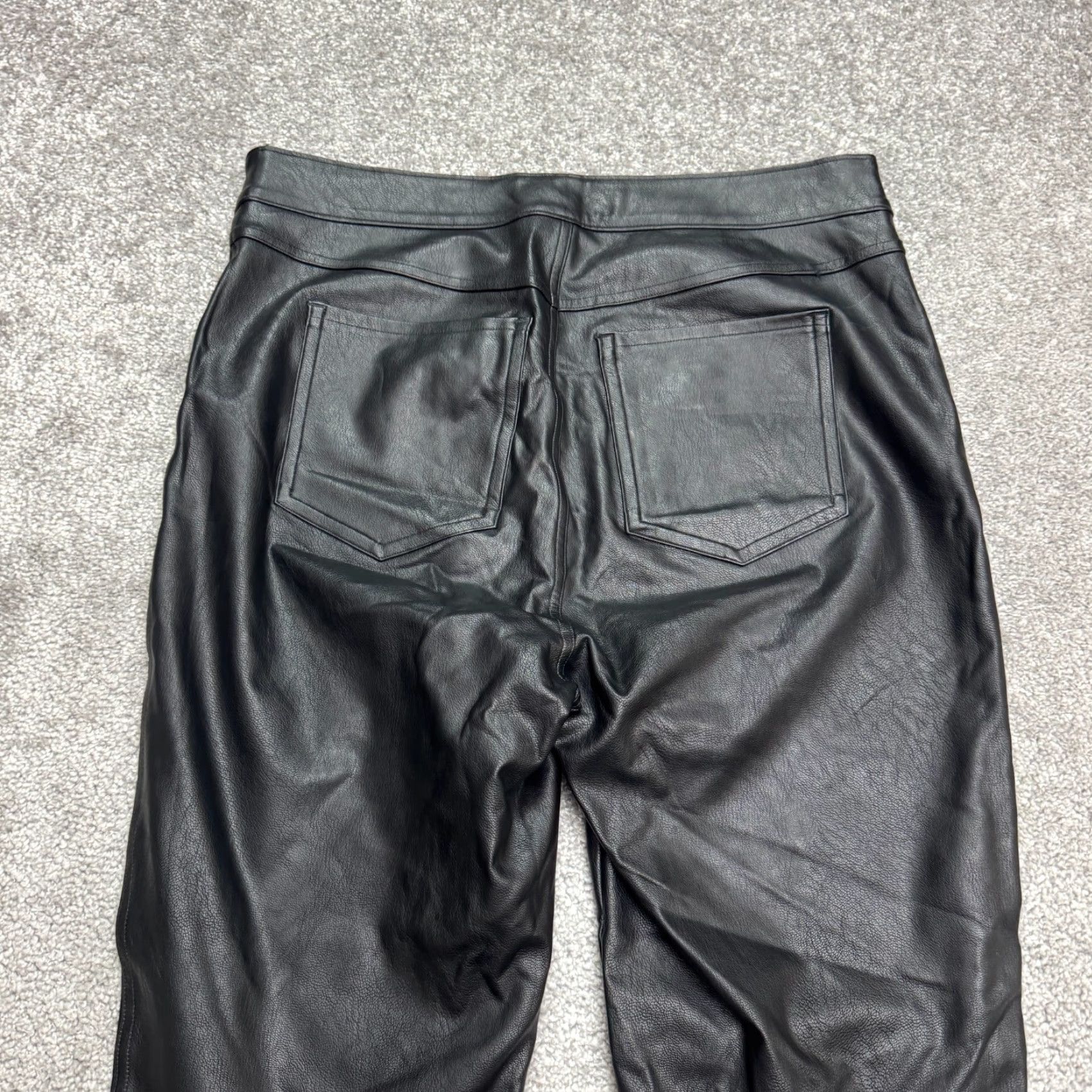 Spanx Spanx Leggings Pants Womens Large Black High Rise Stretch Ankle Leather Look: Faux Leather Type, 26.5 Inseam, Polyester Blend, Regular Size L, Black Size 36" / US 14 / IT 50 - 4 Thumbnail