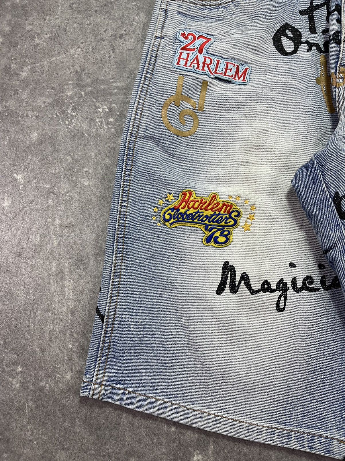 Fubu Platinum Fubu Harlem Globetrotters Printed Baggy Denim Jorts Size US 34 / EU 50 - 4 Thumbnail