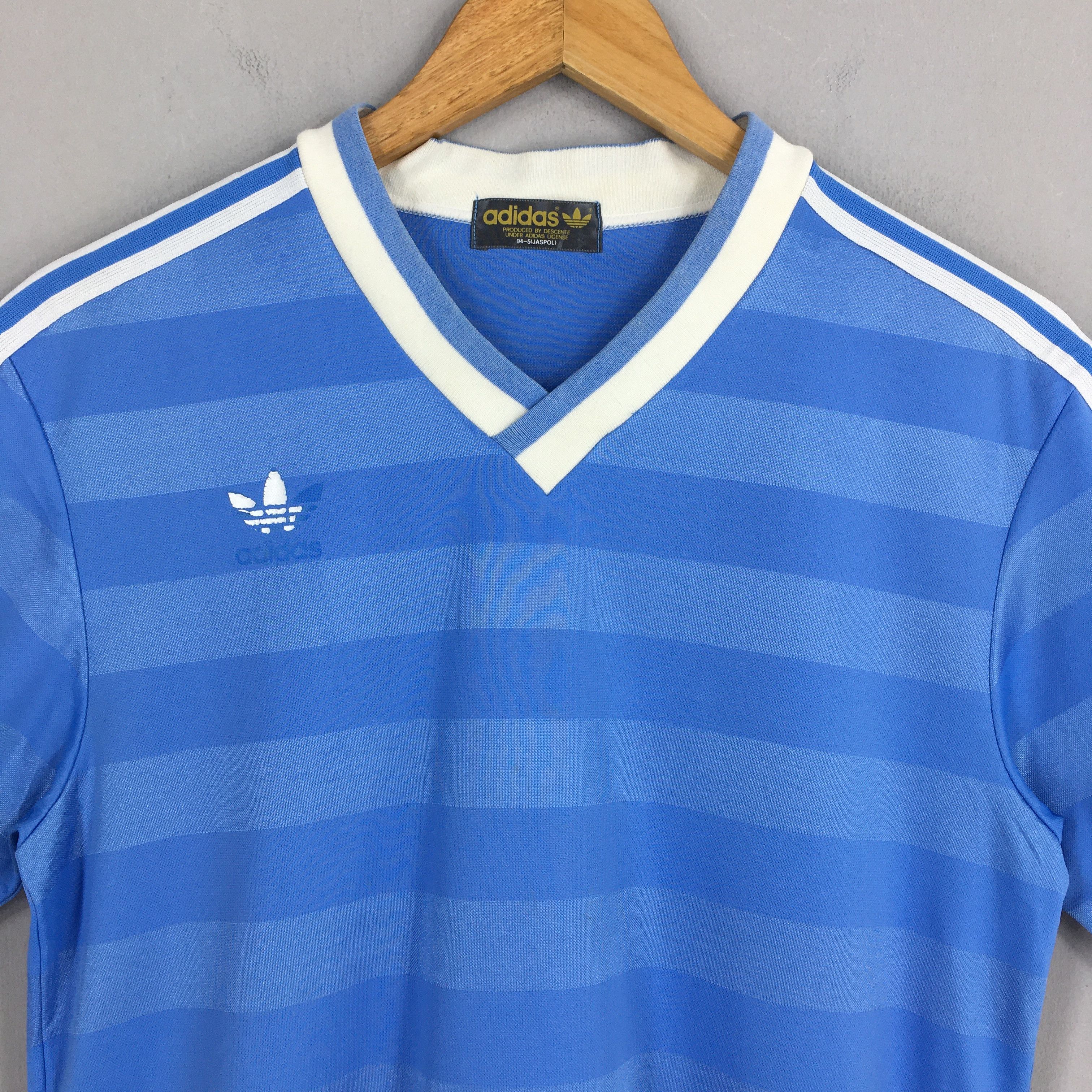 Adidas Vintage 90's Adidas Trefoil Blue Jersey Small Size US S / EU 44-46 / 1 - 2 Thumbnail