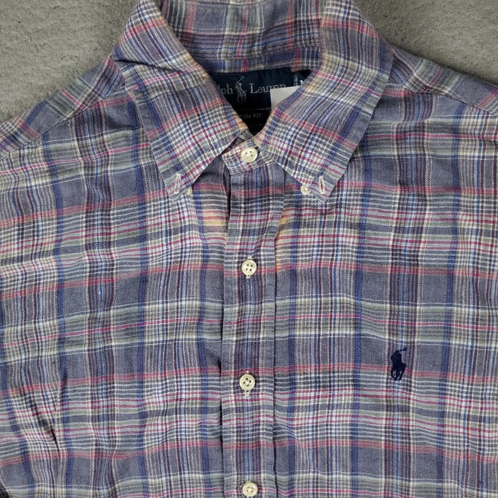 Ralph Lauren Ralph Lauren Men's Medium Blue Plaid Button-Up Shirt Short Sleeve Woven Size US M / EU 48-50 / 2 - 2 Thumbnail