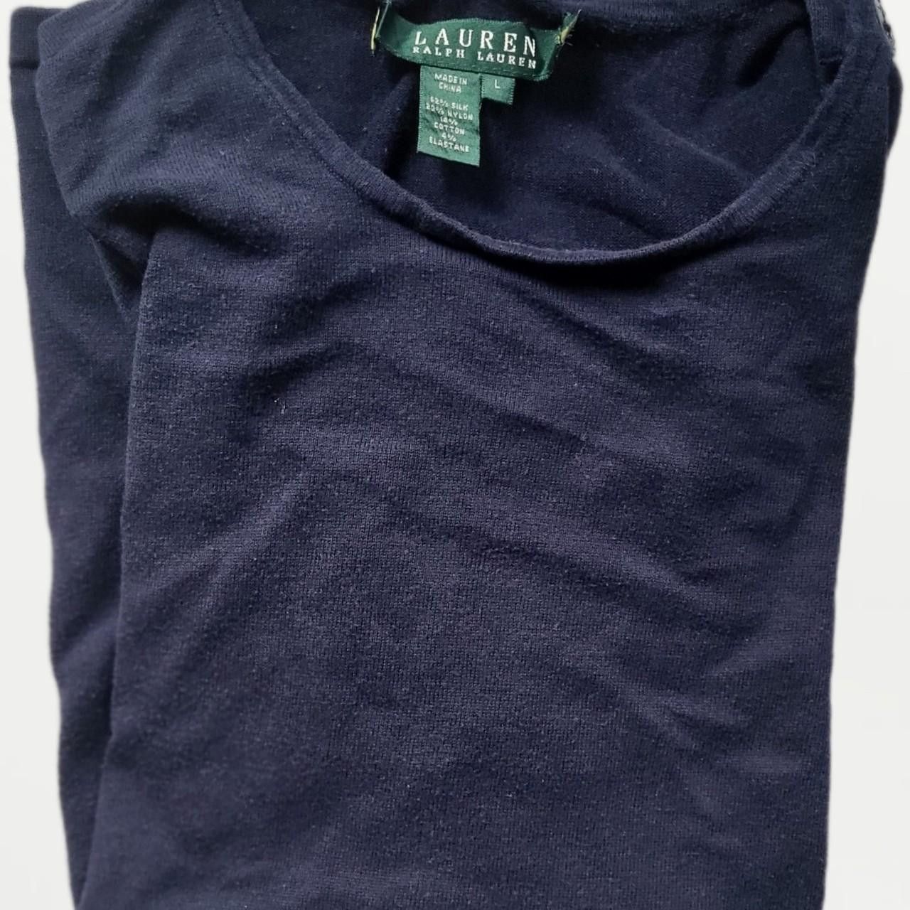 Ralph Lauren Ralph Lauren Women's Navy and Blue T-shirt - Size L Size L / US 10 / IT 46 - 5 Thumbnail