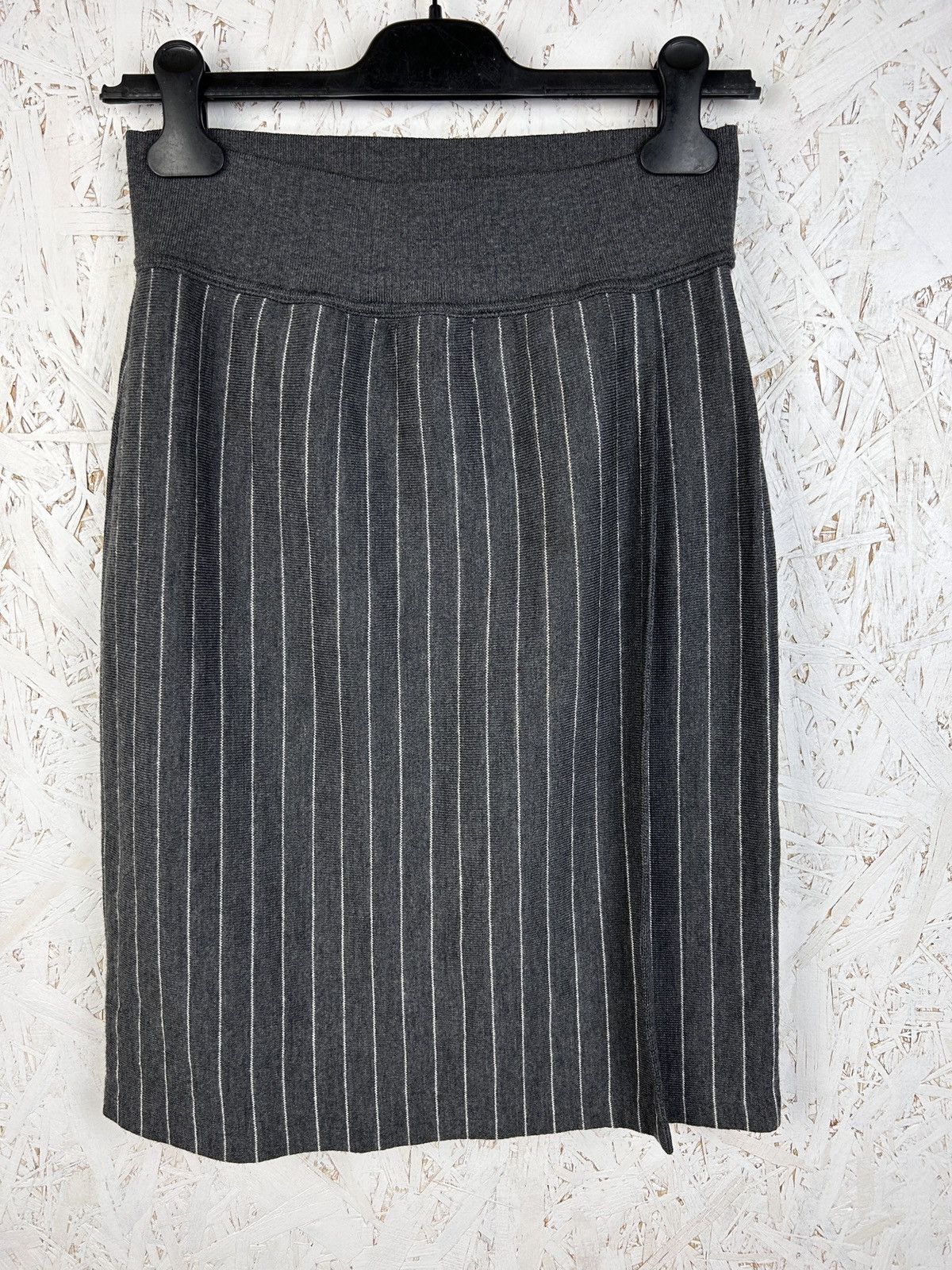 Yves Saint Laurent 80s Vintage Yves Saint Laurent Striped Wool Midi Skirt Size 27" / US 4 / IT 40 - 1 Thumbnail