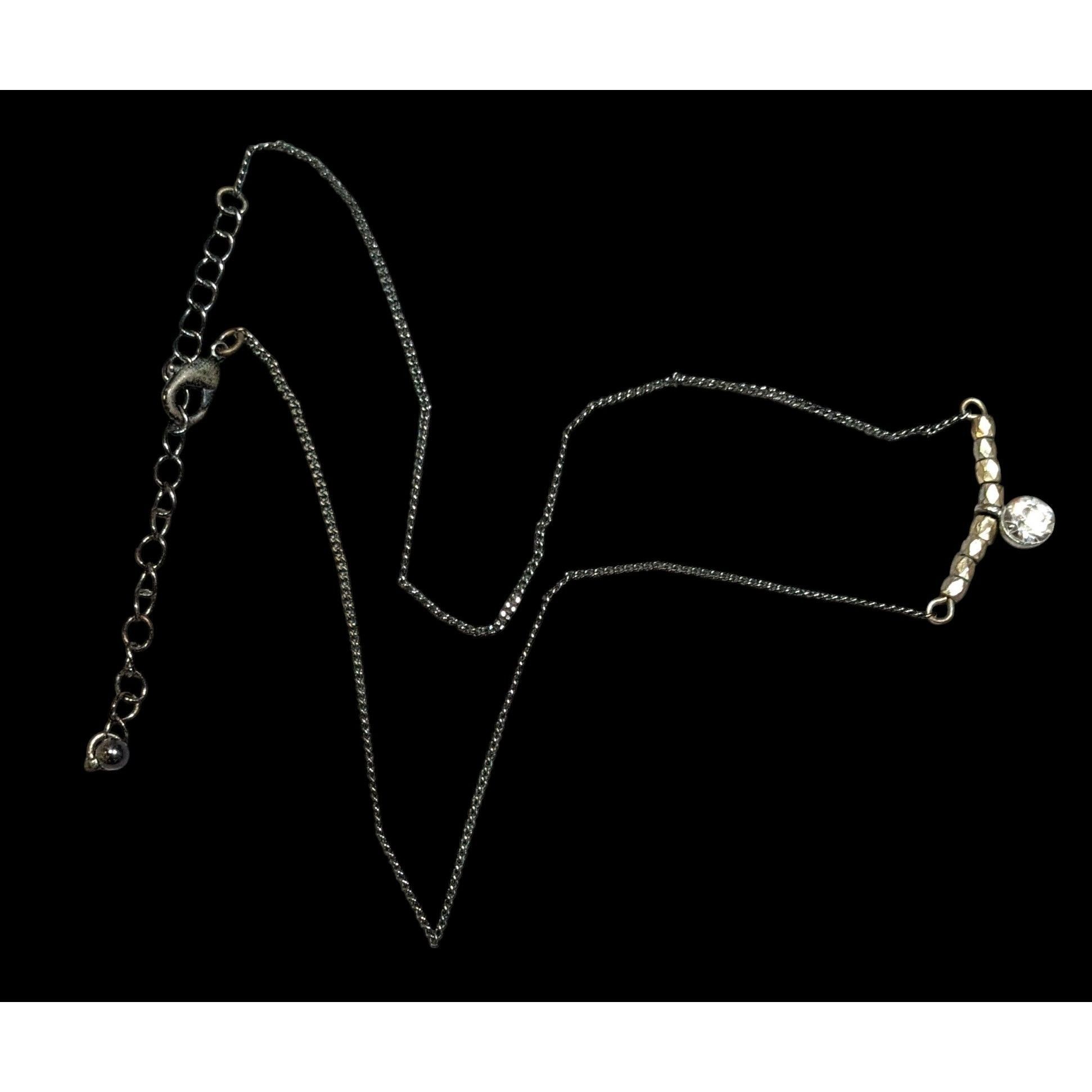Other Minimalist Brutalist Silver And Gold Tone Rhinestone Pendant Size ONE SIZE - 1 Thumbnail