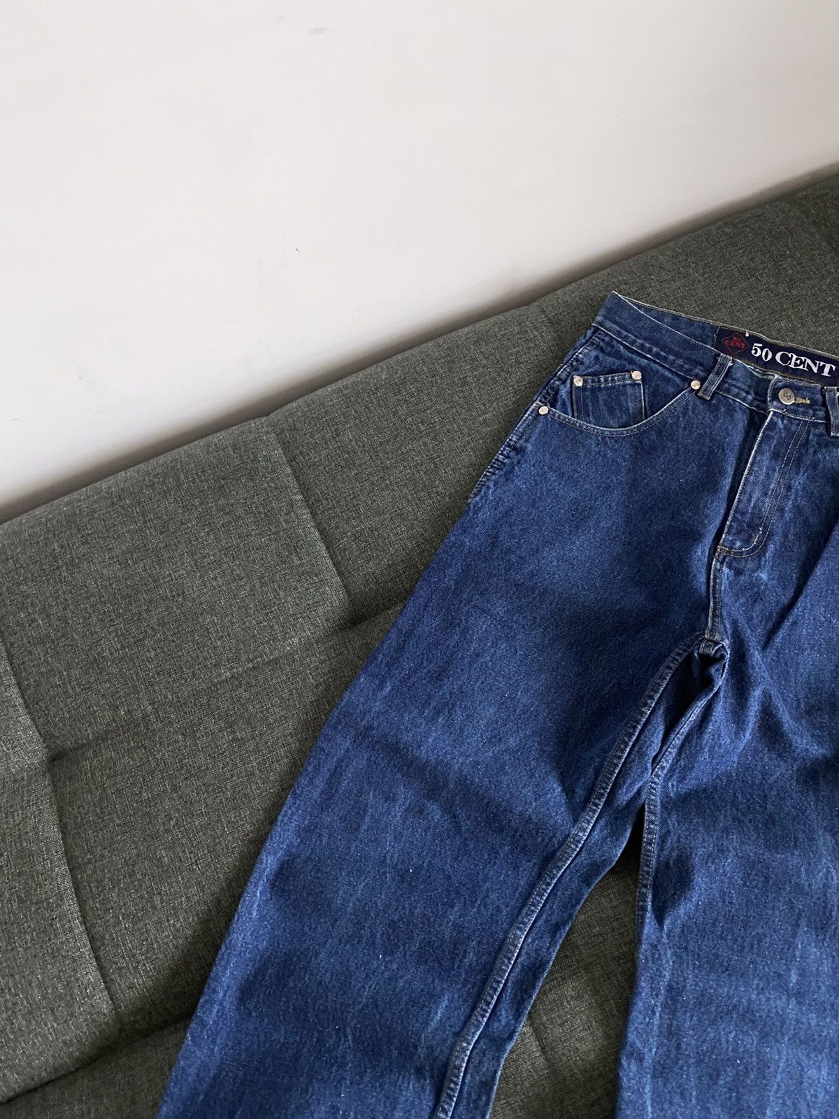 Vintage Vintage 50Cent Baggy Denim Jeans Wide Avant Garde Y2K Faded Size US 30 / EU 46 - 7 Thumbnail