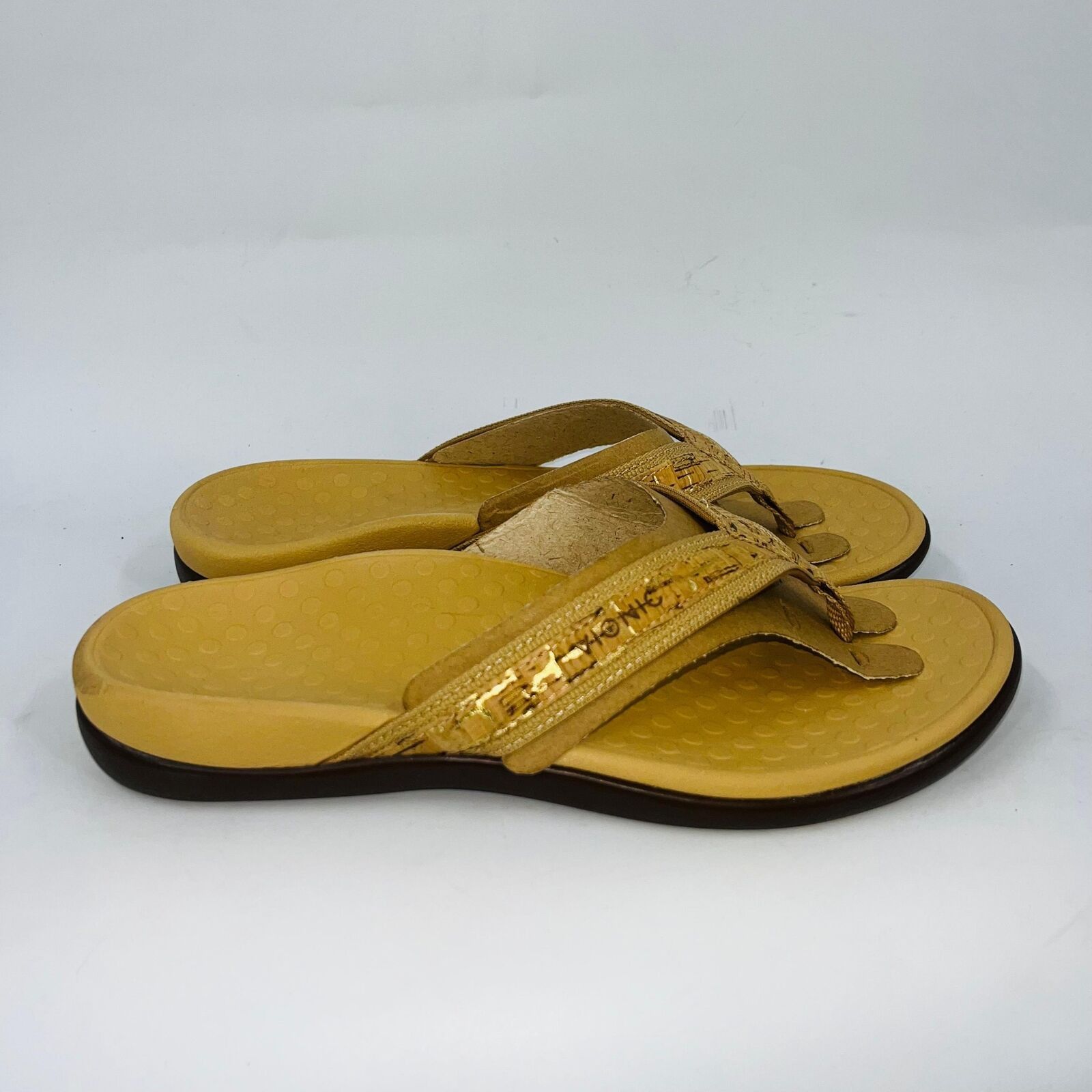 Vionic VIONIC TIDE II "GOLD CORK" TOE POST WOMENS SANDALS SIZE 8 Size US 8 / IT 38 - 1 Thumbnail