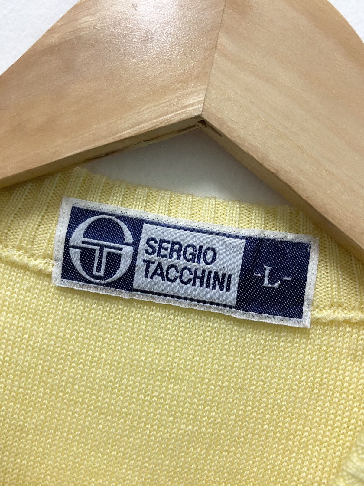 Sergio Tacchini × Vintage Vintage Sergio Tacchini Yellow Vest Size L / US 10 / IT 46 - 7 Thumbnail
