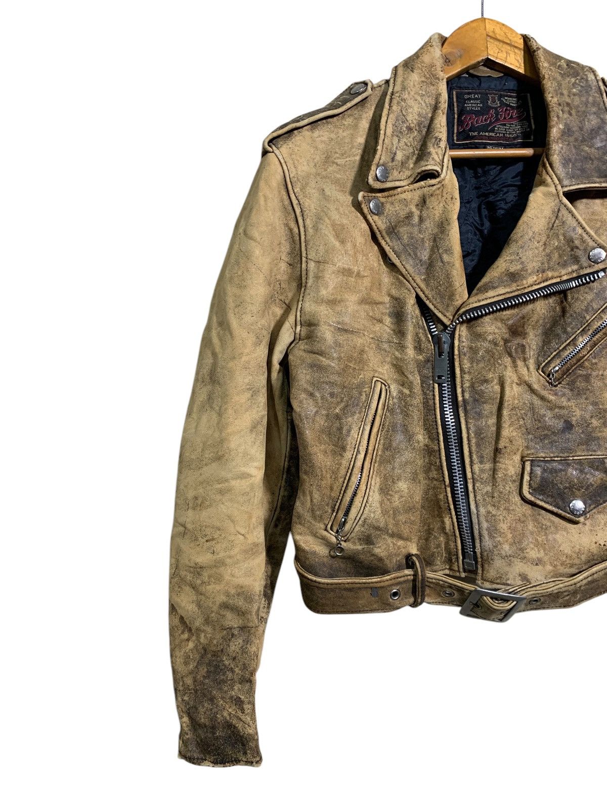 Genuine Leather 🔥BACK FIRE BIKERS LEATHER JACKETS Size US M / EU 48-50 / 2 - 2 Thumbnail