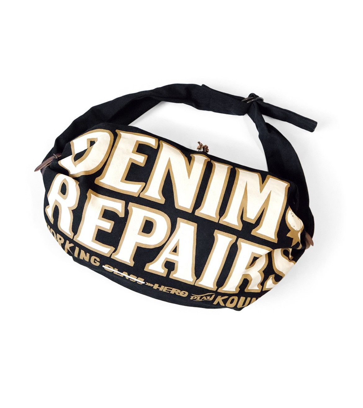 image of Kapital No. 6 Canvas Snuffkin Denim Repair in Black, Men's